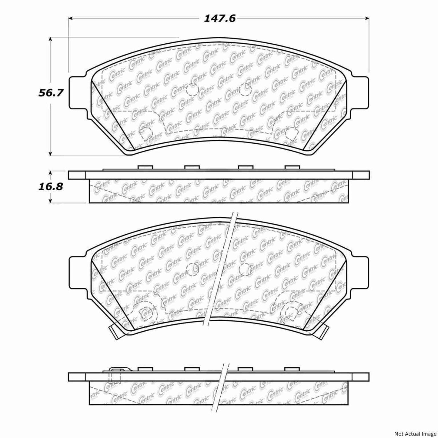 Stoptech Centric Posi-Quiet Semi-Metallic Brake Pads w/Hardware - Front 104.10750