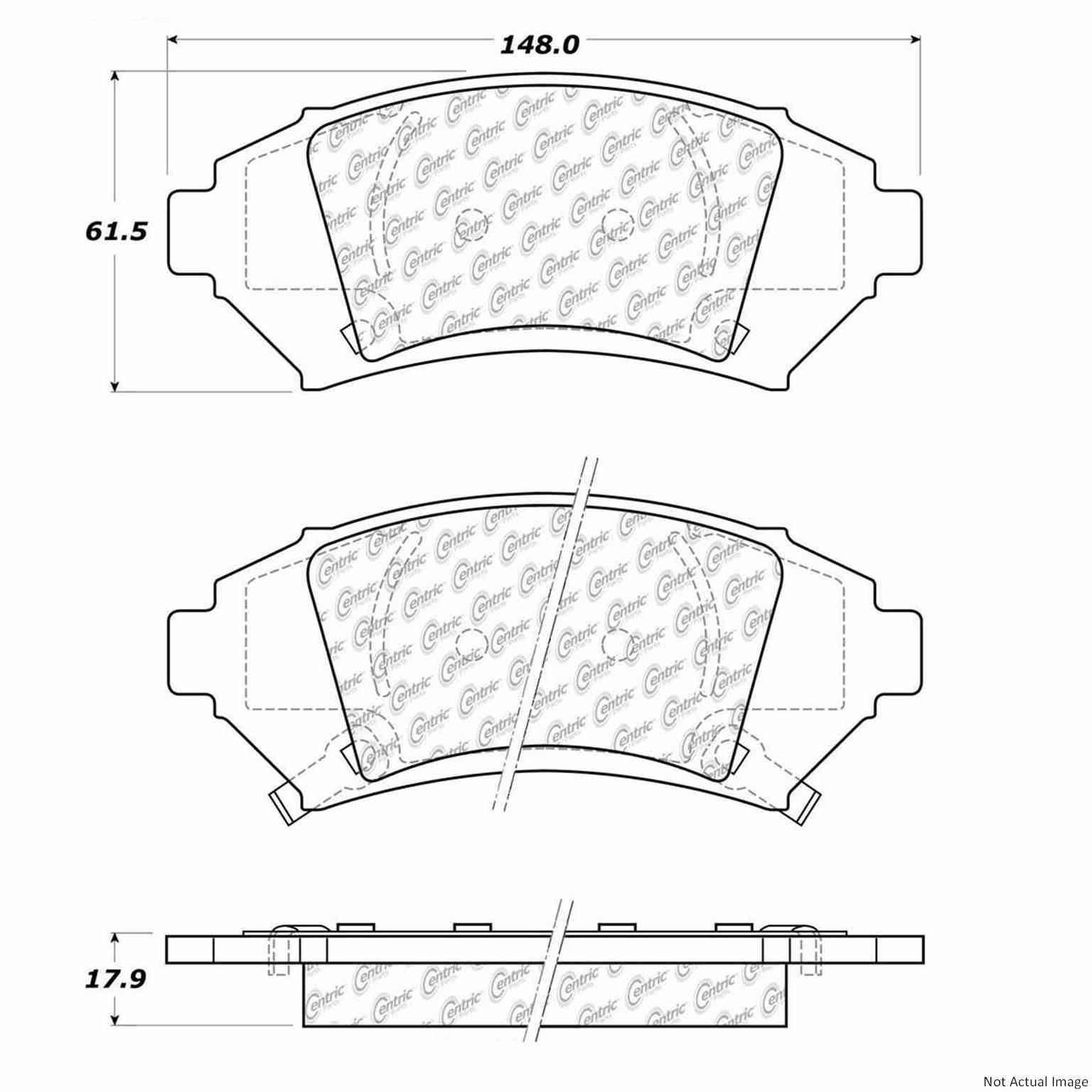 Posi Quiet Semi-Metallic Brake Pads with Hardware  top view frsport 104.10760