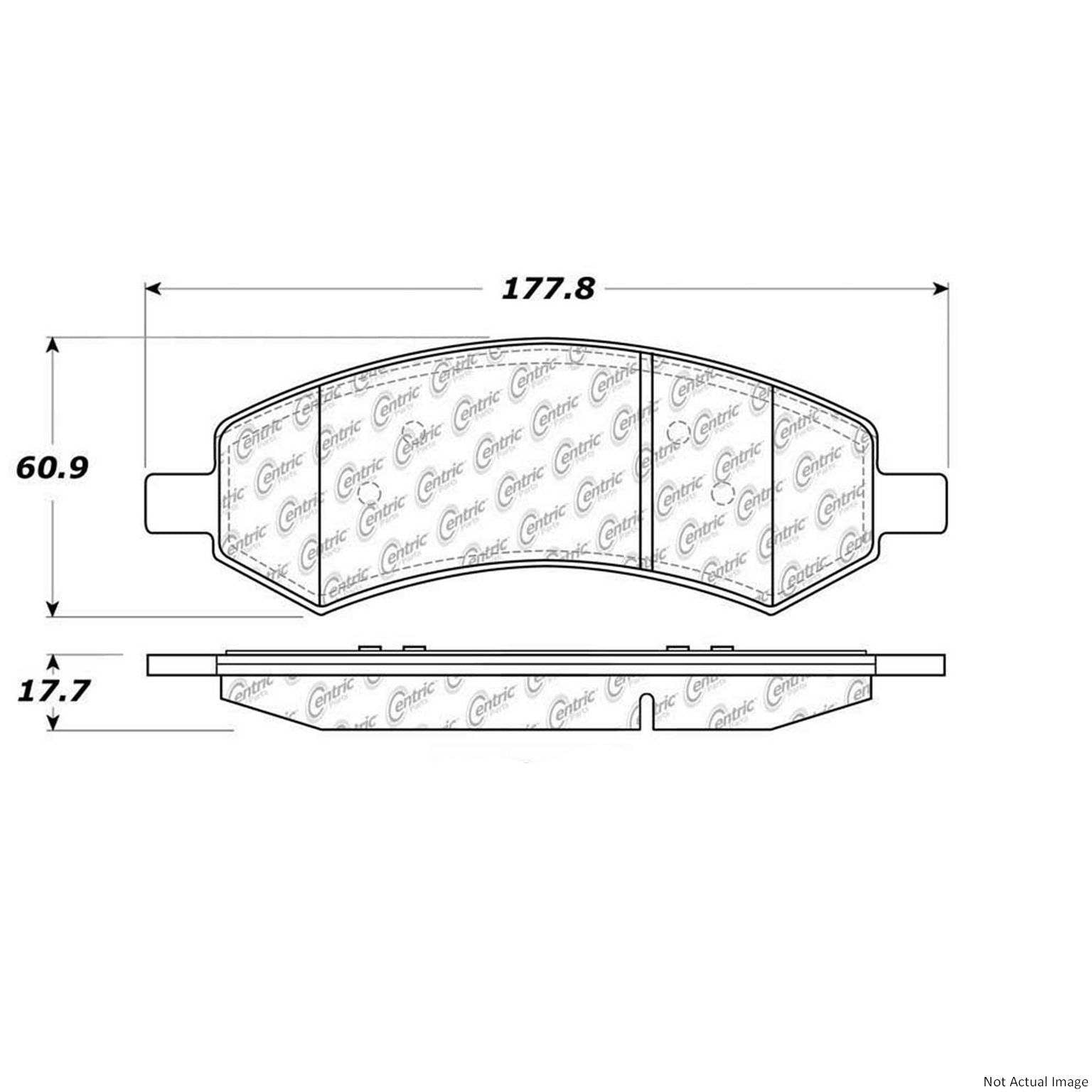 Posi Quiet Semi-Metallic Brake Pads with Hardware  top view frsport 104.10840