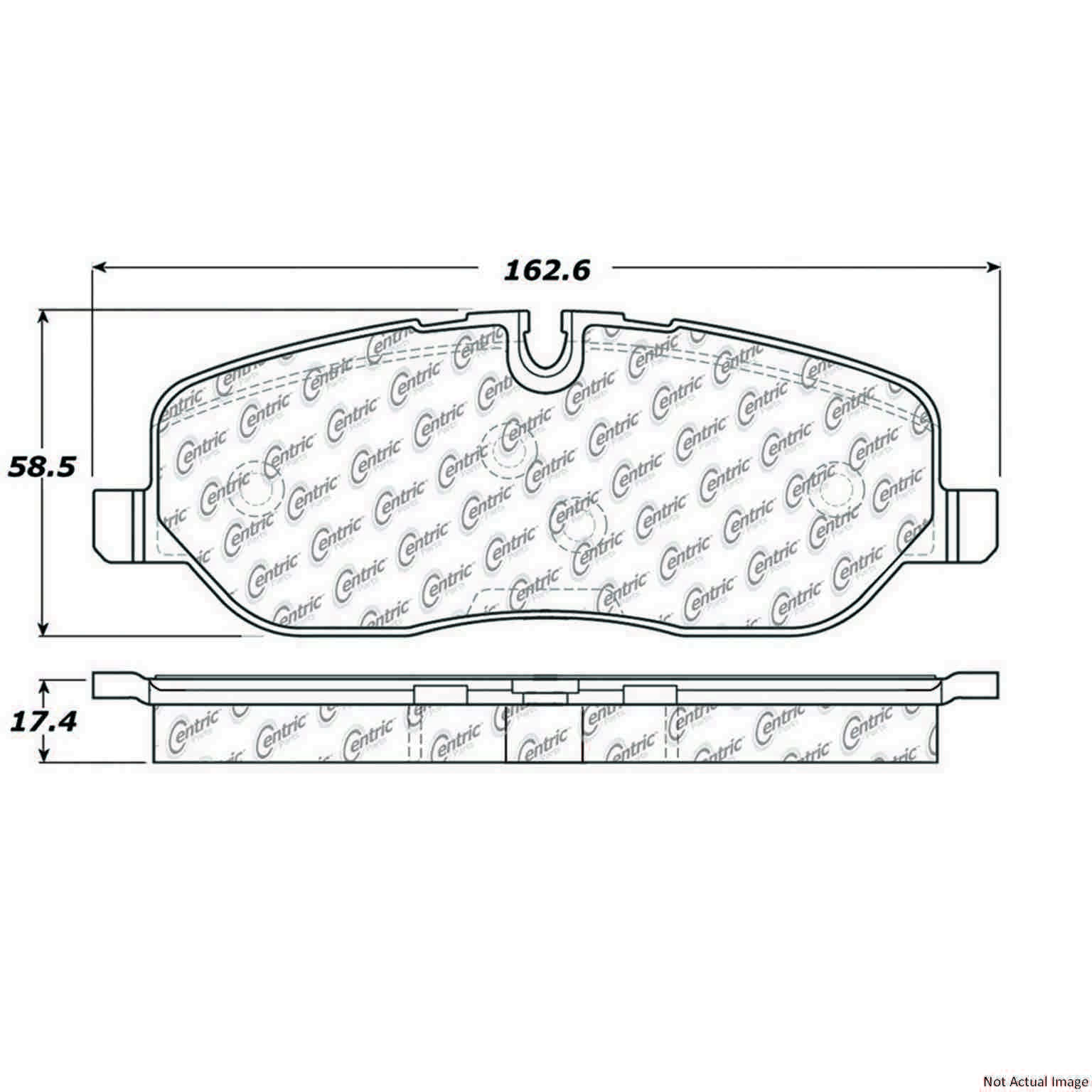 Posi Quiet Semi-Metallic Brake Pads with Hardware  top view frsport 104.10980