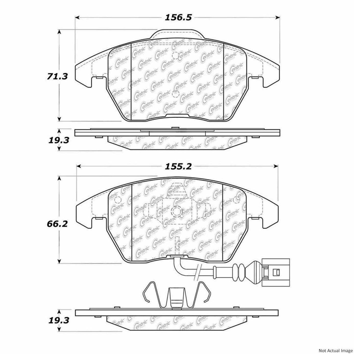 Stoptech PosiQuiet 11-13 Audi A3 / Volkswagen Golf/Eos Front Semi-Metallic Brake Pads 104.11070