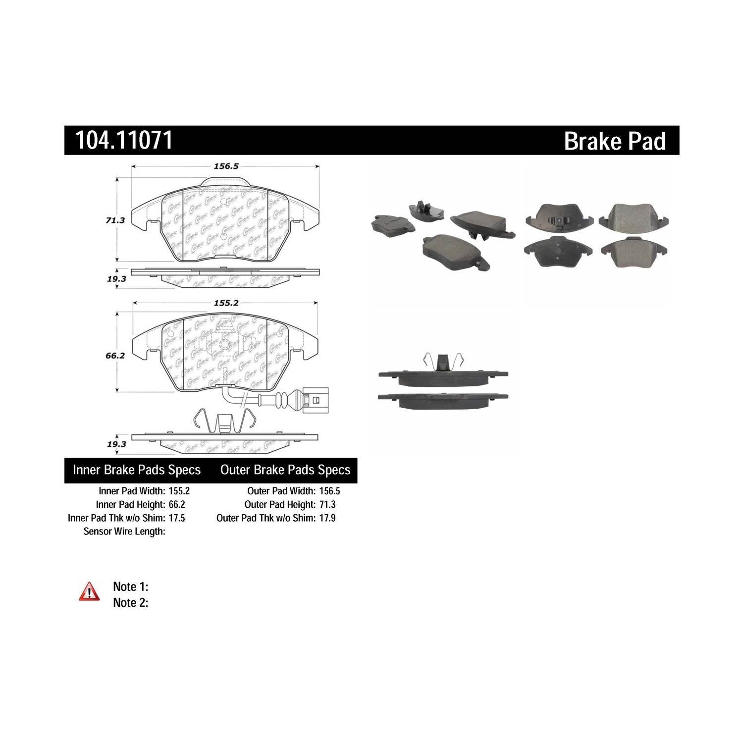 posi quiet semi-metallic brake pads  frsport 104.11071