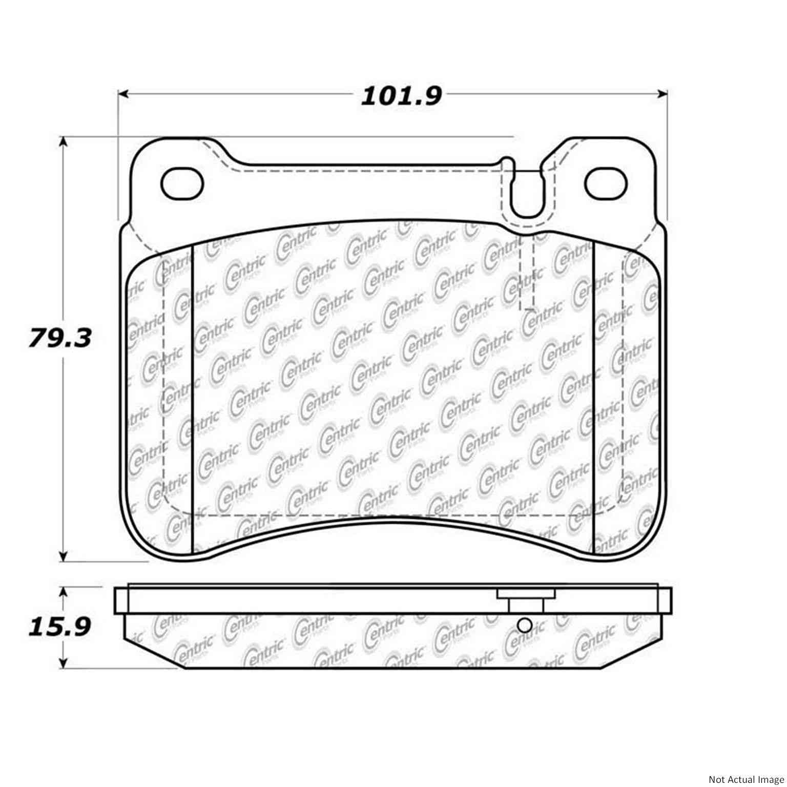 Posi Quiet Semi-Metallic Brake Pads with Hardware  top view frsport 104.11210