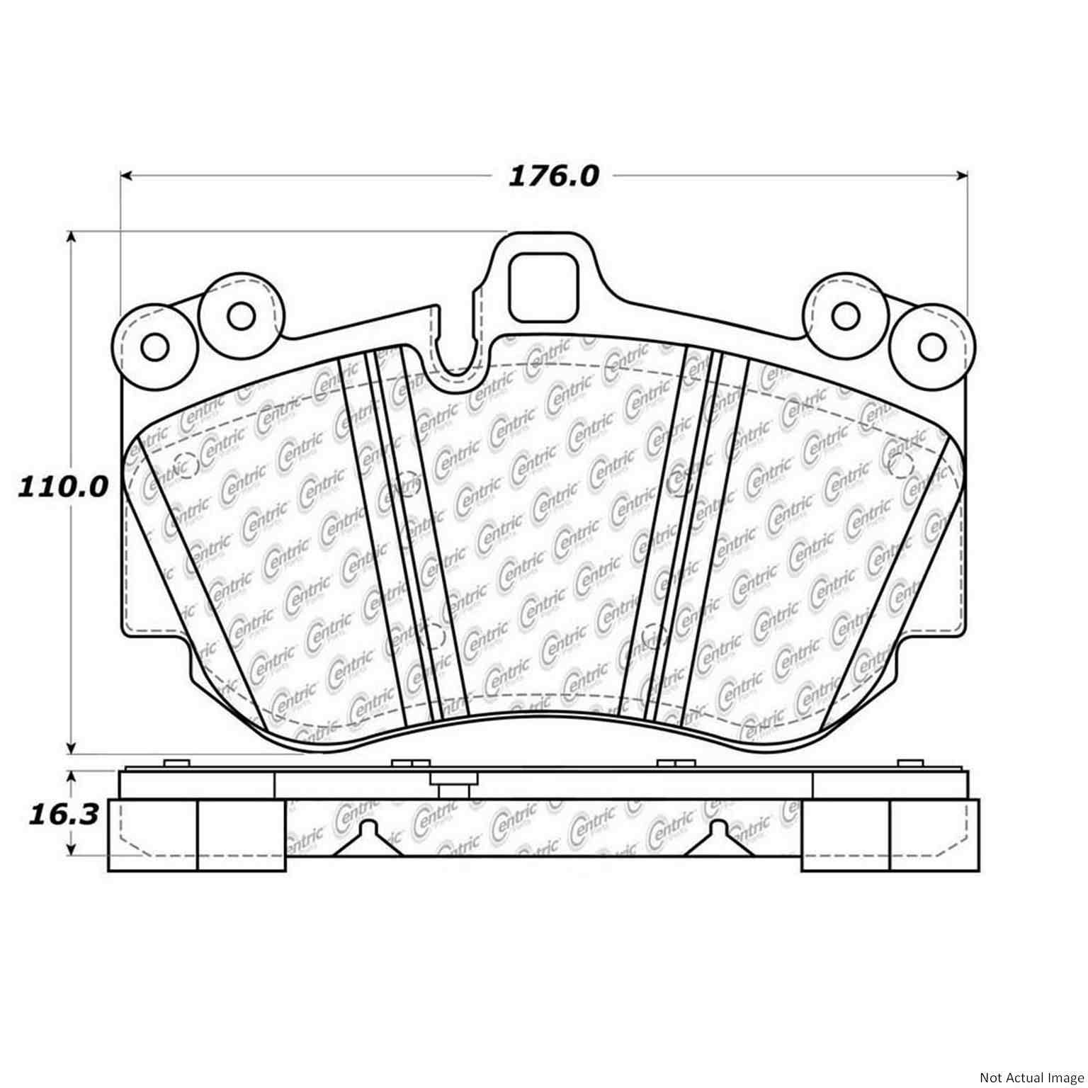 Posi Quiet Semi-Metallic Brake Pads  top view frsport 104.11300