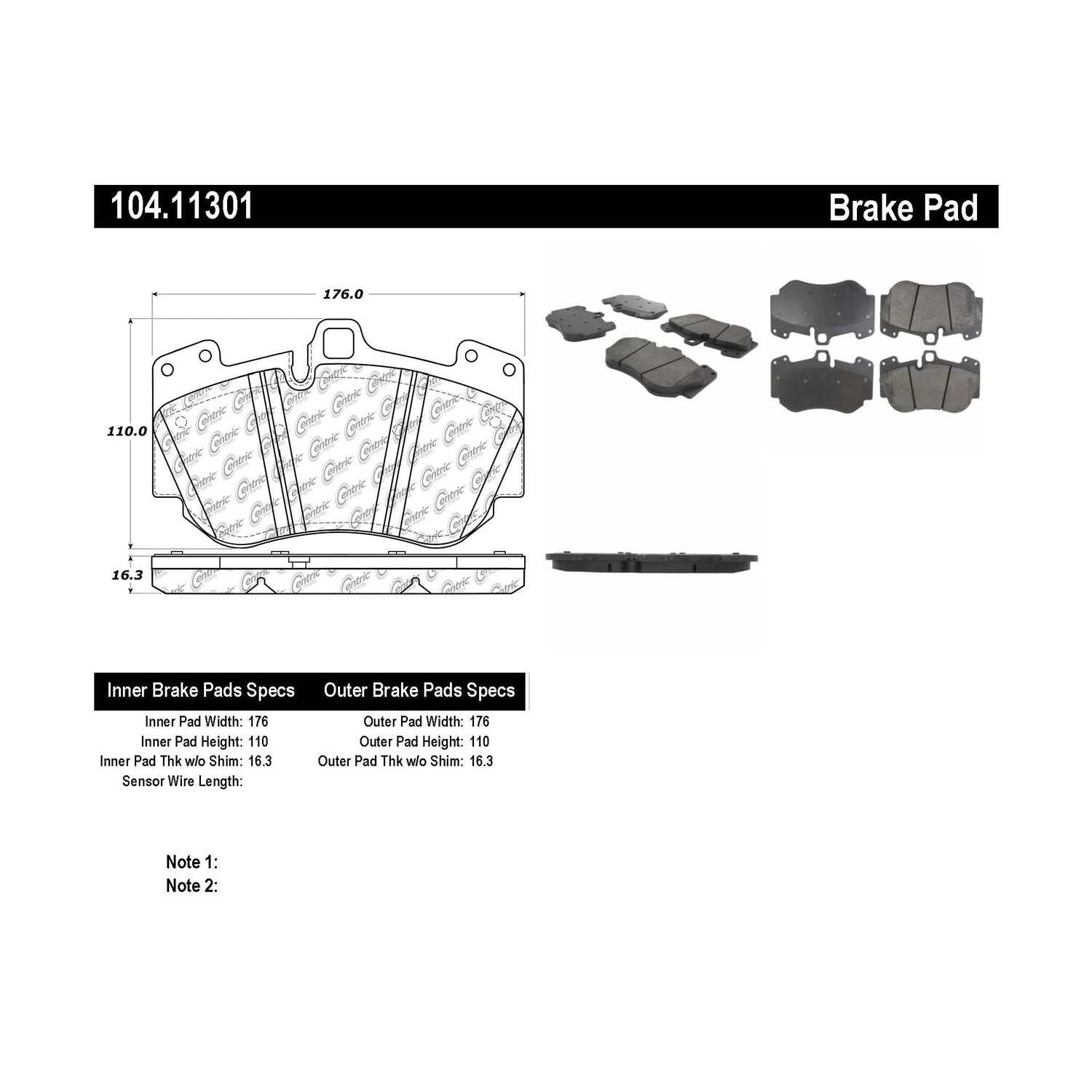 posi quiet semi-metallic brake pads  frsport 104.11301