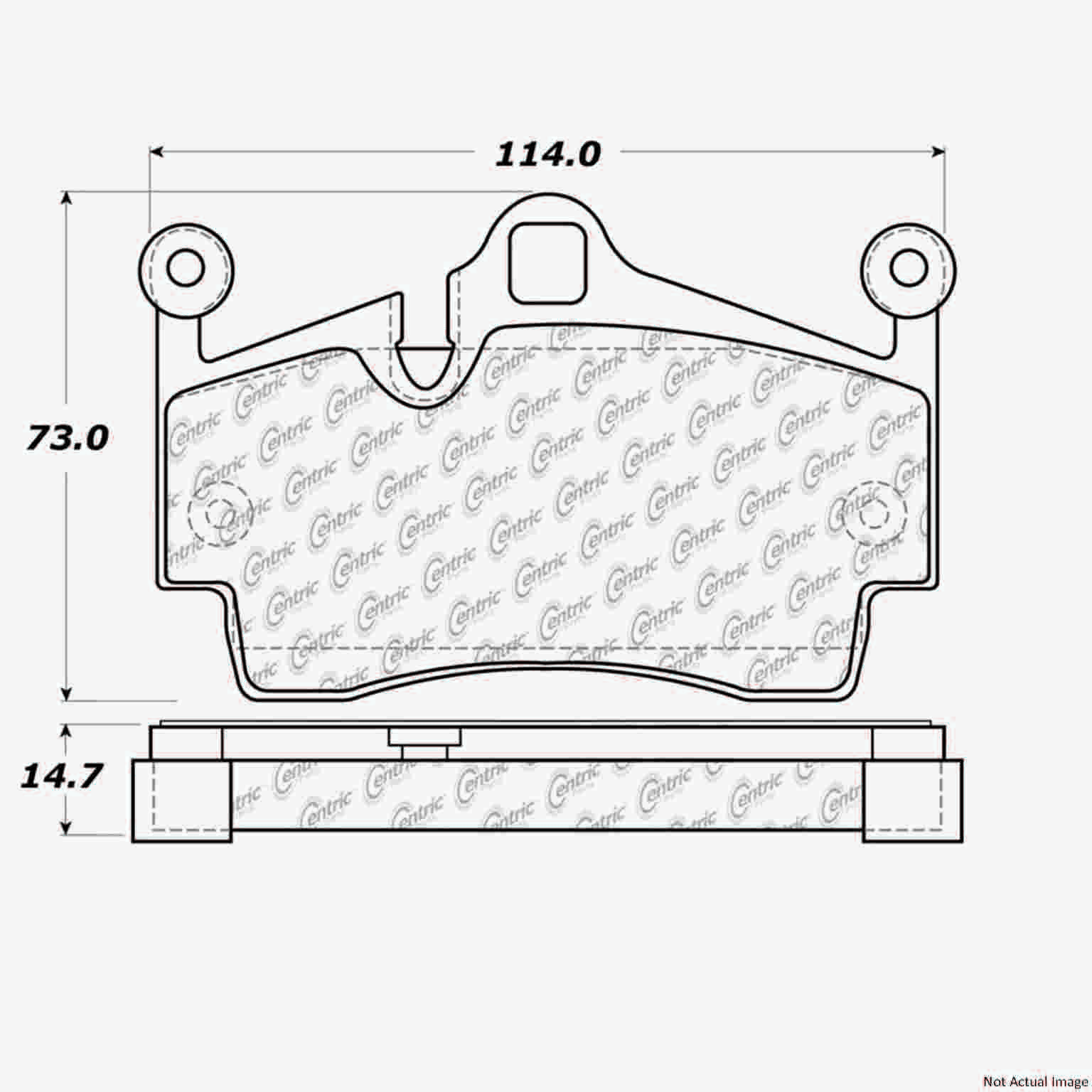 Posi Quiet Semi-Metallic Brake Pads with Hardware  top view frsport 104.11340