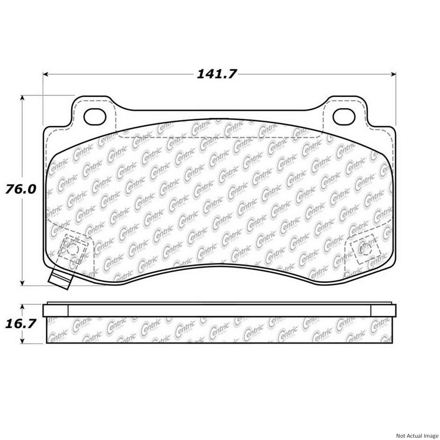 Posi Quiet Semi-Metallic Brake Pads with Hardware  top view frsport 104.11490