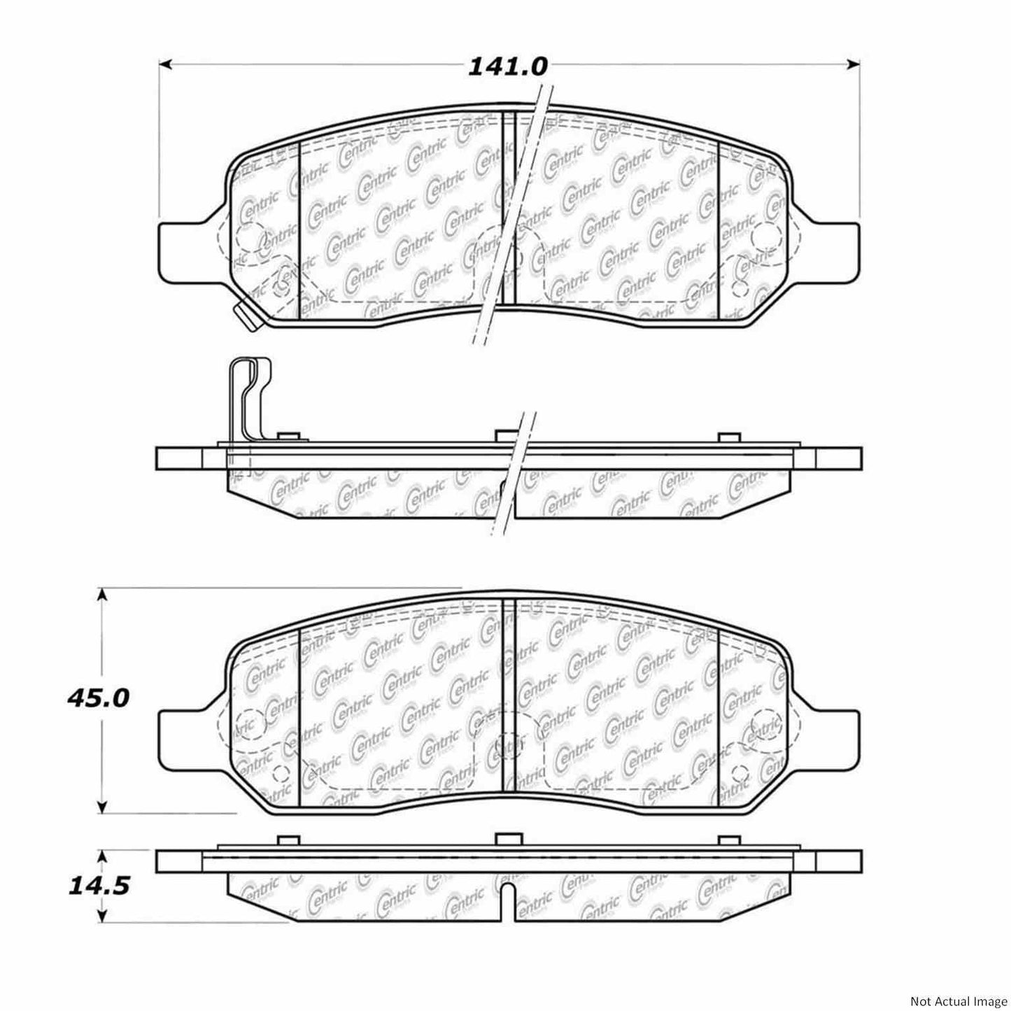 Stoptech Centric Posi-Quiet Semi-Metallic Brake Pads w/Hardware - Rear 104.11720
