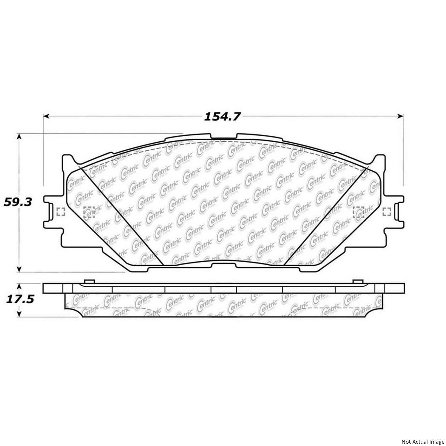 Posi Quiet Semi-Metallic Brake Pads with Hardware  top view frsport 104.11780