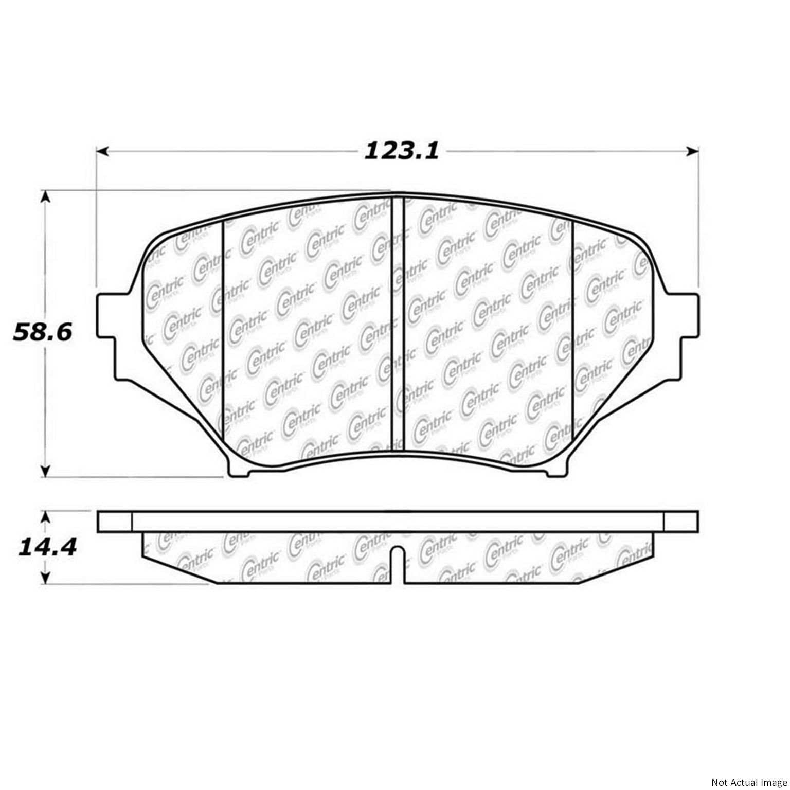 Posi Quiet Semi-Metallic Brake Pads with Hardware  top view frsport 104.11790