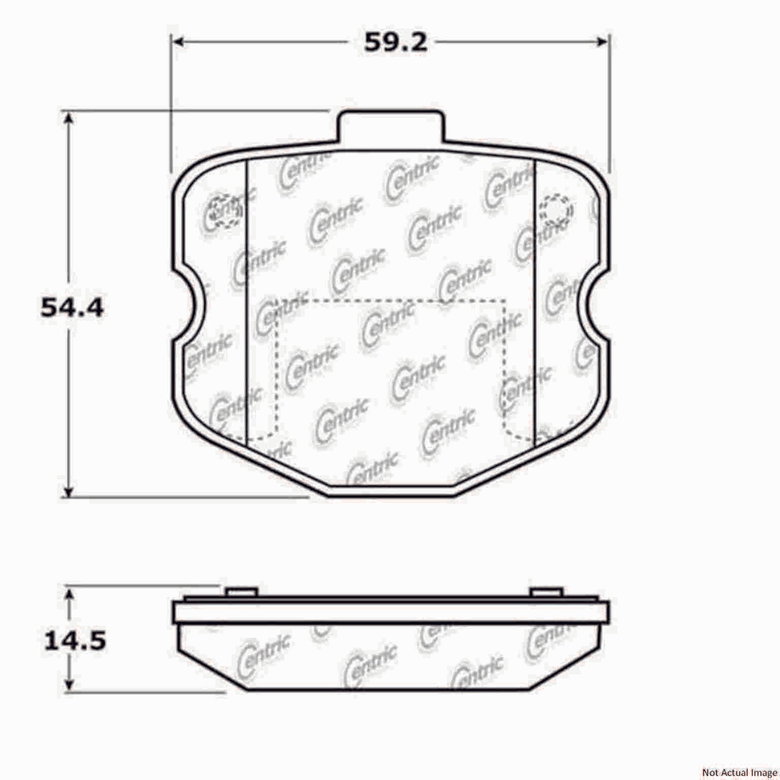 Posi Quiet Semi-Metallic Brake Pads  top view frsport 104.11850