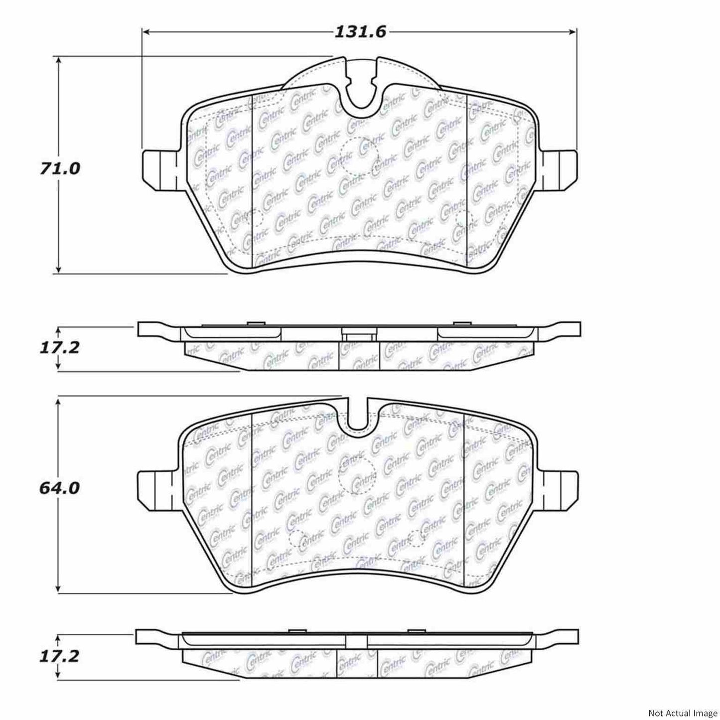 Stoptech PosiQuiet 2015 Mini Cooper Semi-Metallic Front Brake Pads 104.12040