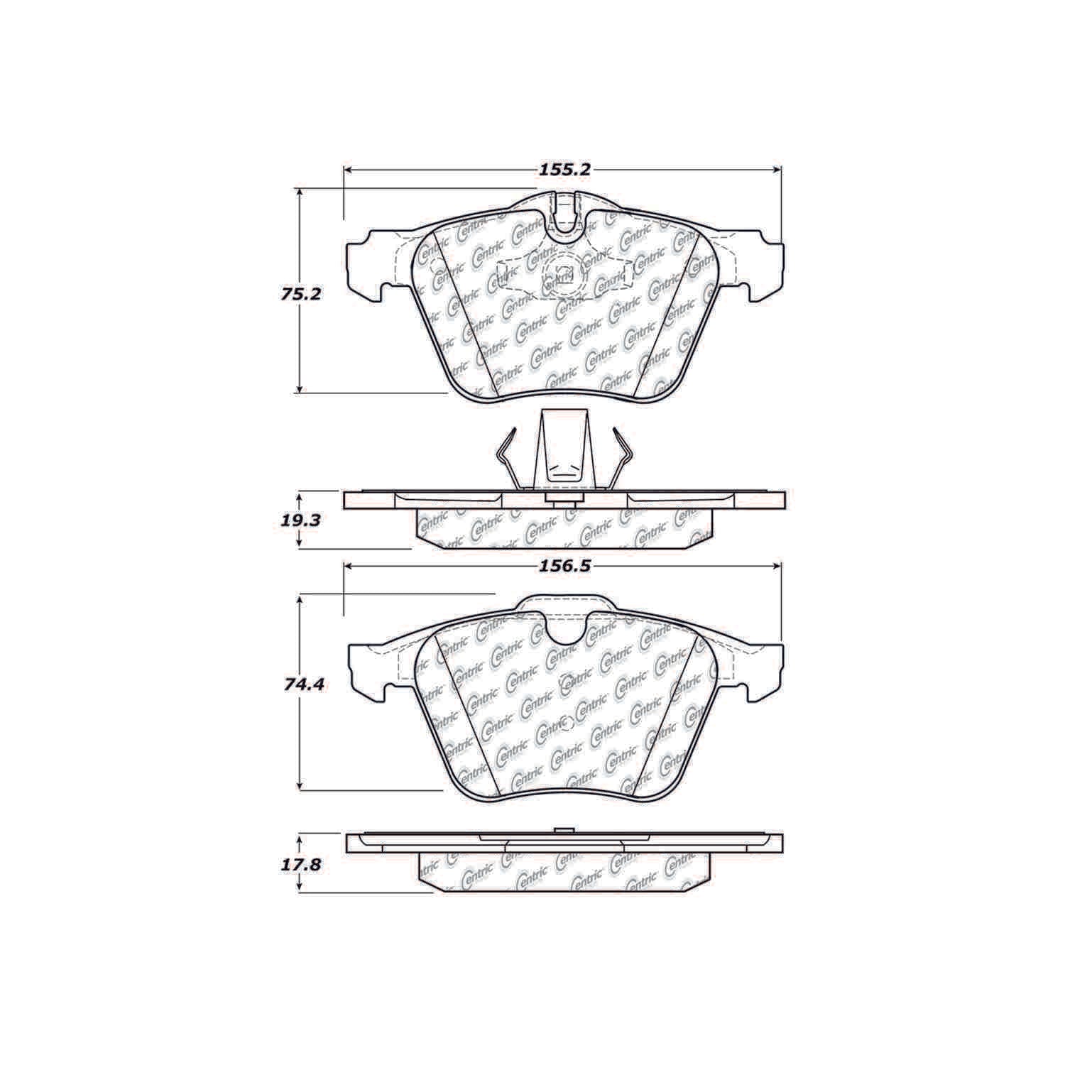 posi quiet semi-metallic brake pads with hardware  frsport 104.12400