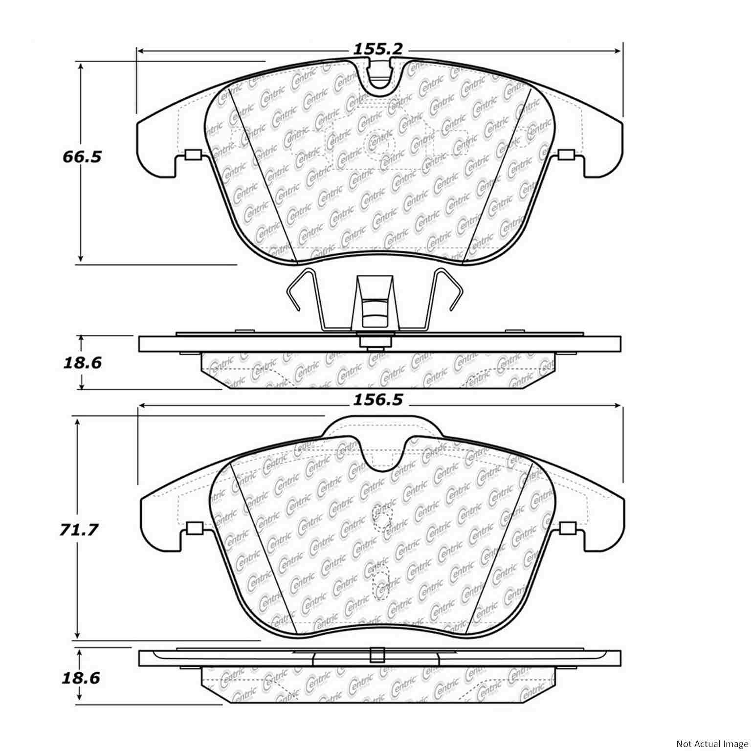 Posi Quiet Semi-Metallic Brake Pads with Hardware  top view frsport 104.12410