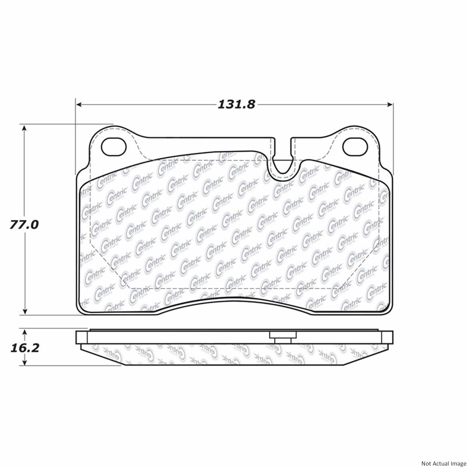 Posi Quiet Semi-Metallic Brake Pads with Hardware  top view frsport 104.12630