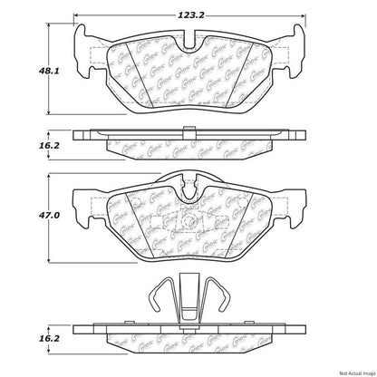 Stoptech PosiQuiet 06 BMW 325i/325XI / 07-08 328i/328XI / 08 128i Semi Metallic Rear Brake Pads 104.12670