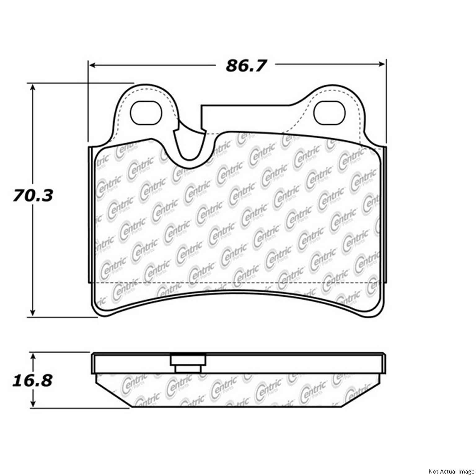 Posi Quiet Semi-Metallic Brake Pads with Hardware  top view frsport 104.12770