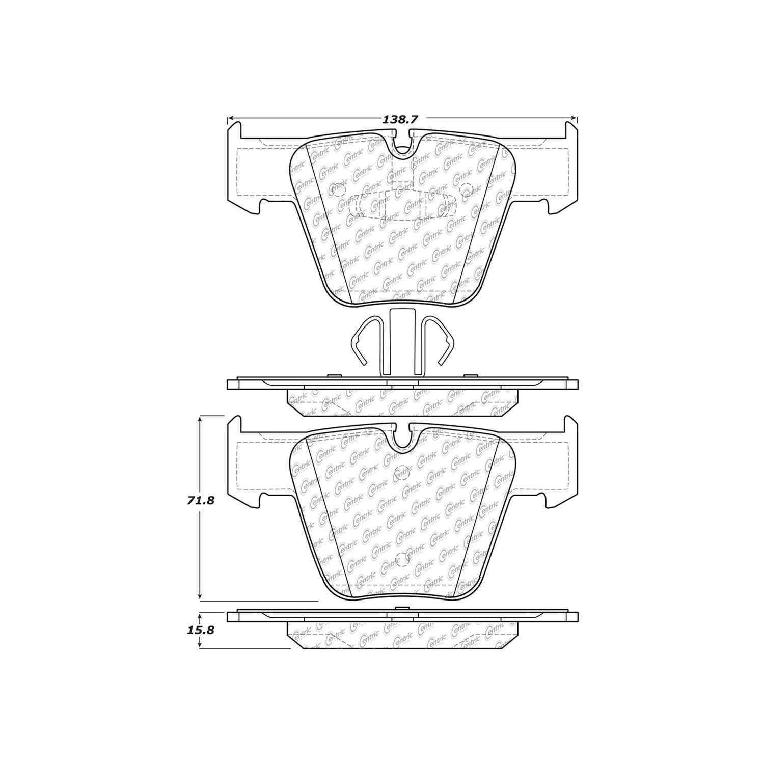 posi quiet semi-metallic brake pads with hardware  frsport 104.12890