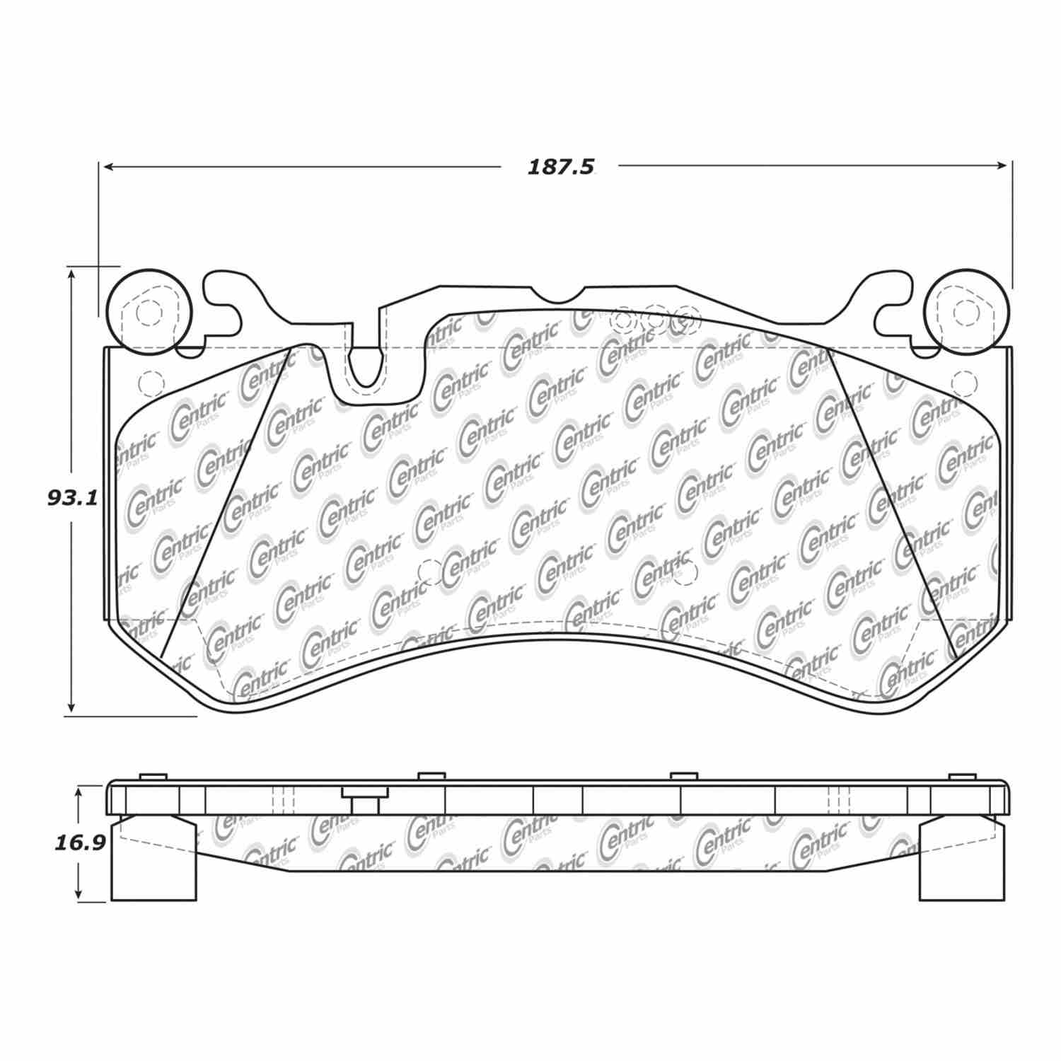 posi quiet semi-metallic brake pads with hardware  frsport 104.12911