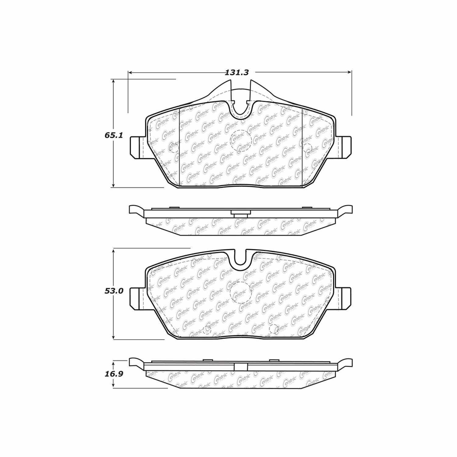 posi quiet semi-metallic brake pads with hardware  frsport 104.13080