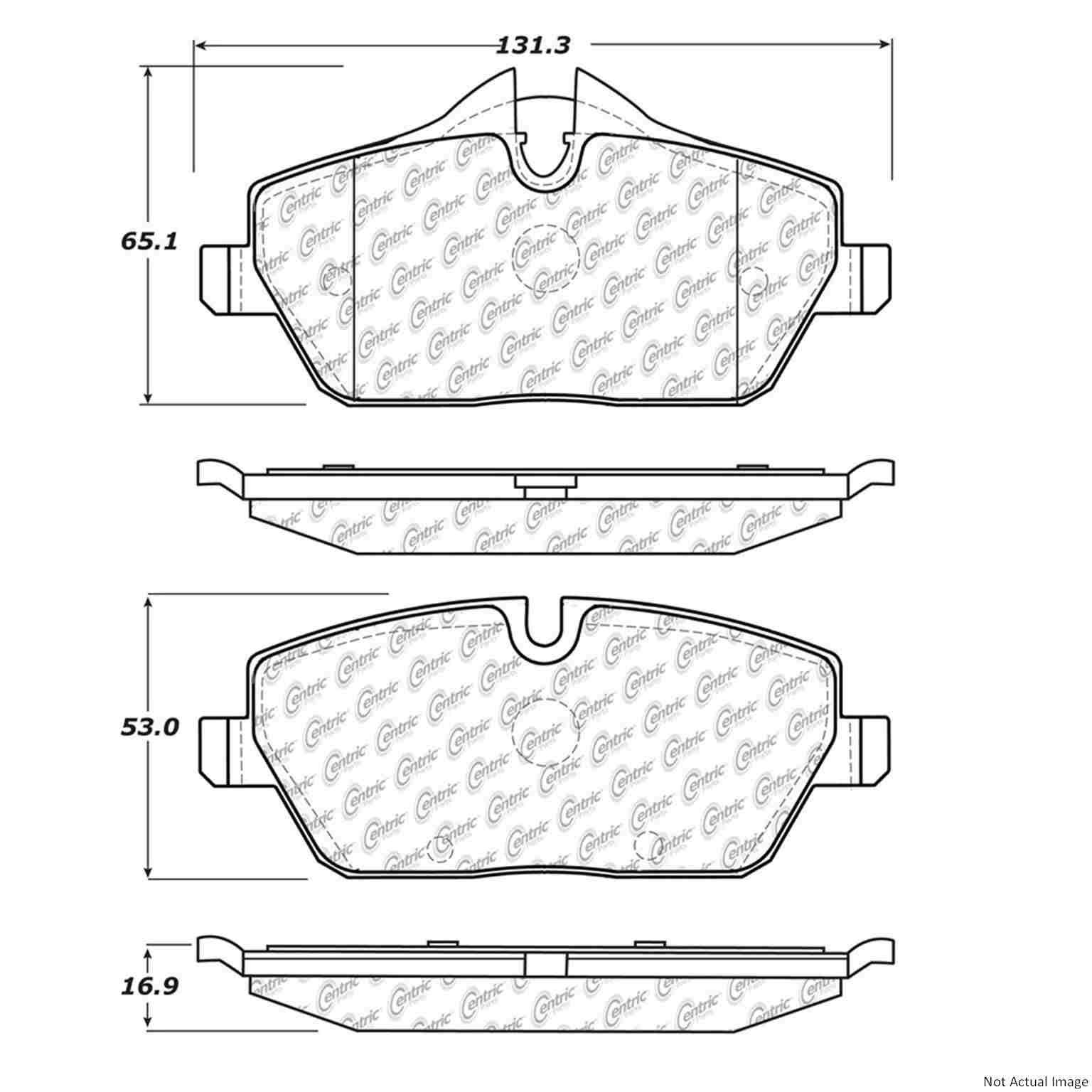 Stoptech PosiQuiet 07-09 Mini Cooper Coupe (Exc S) Semi-Metallic Front Brake Pads 104.13080