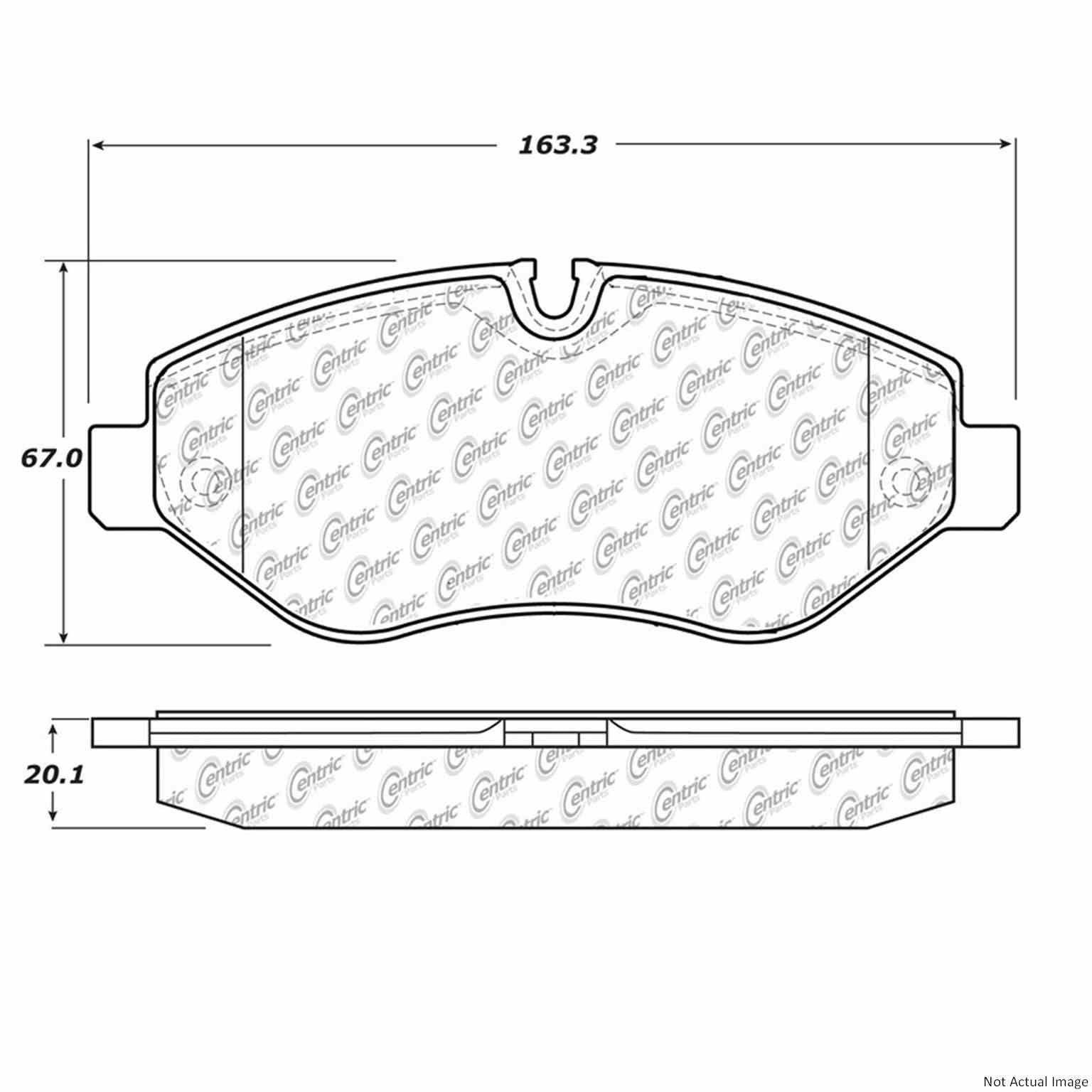 Posi Quiet Semi-Metallic Brake Pads with Hardware  top view frsport 104.13160