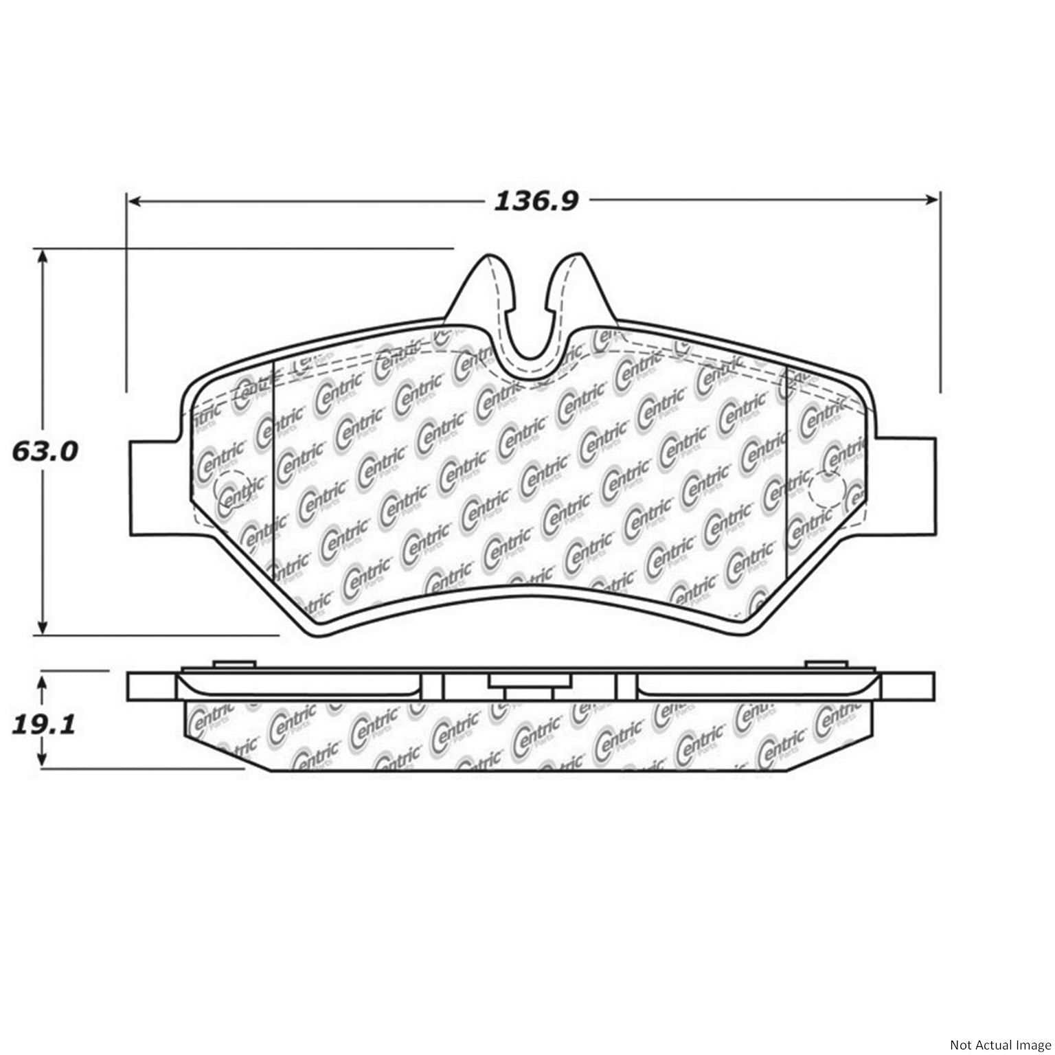 Posi Quiet Semi-Metallic Brake Pads with Hardware  top view frsport 104.13170