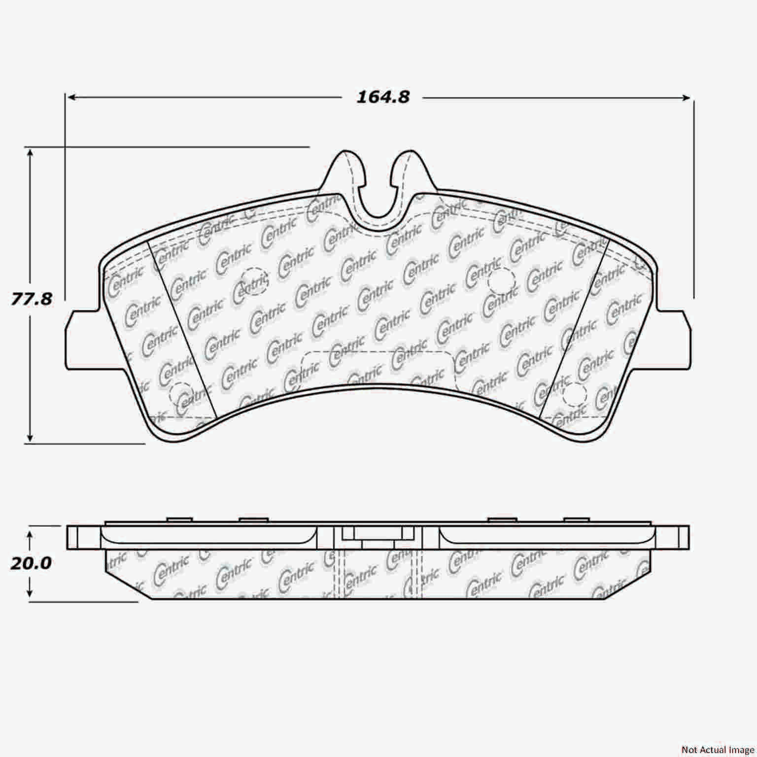 Posi Quiet Semi-Metallic Brake Pads with Hardware  top view frsport 104.13180