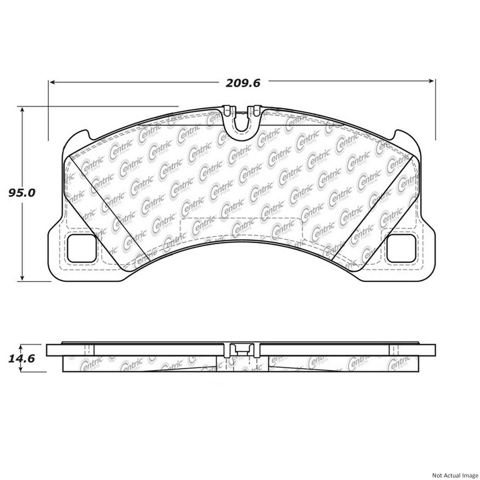 Posi Quiet Semi-Metallic Brake Pads with Hardware  top view frsport 104.13490