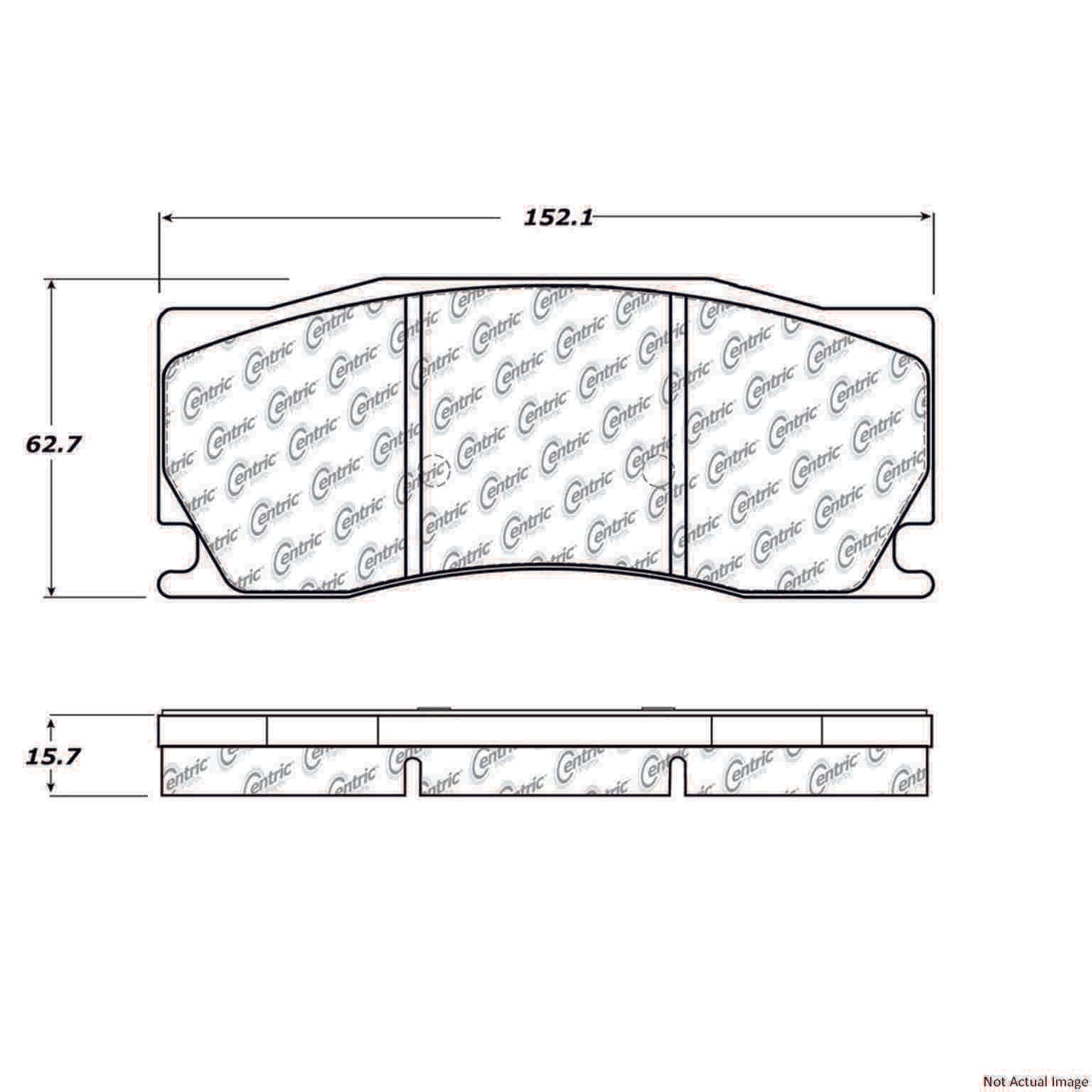 Posi Quiet Semi-Metallic Brake Pads with Hardware  top view frsport 104.13550