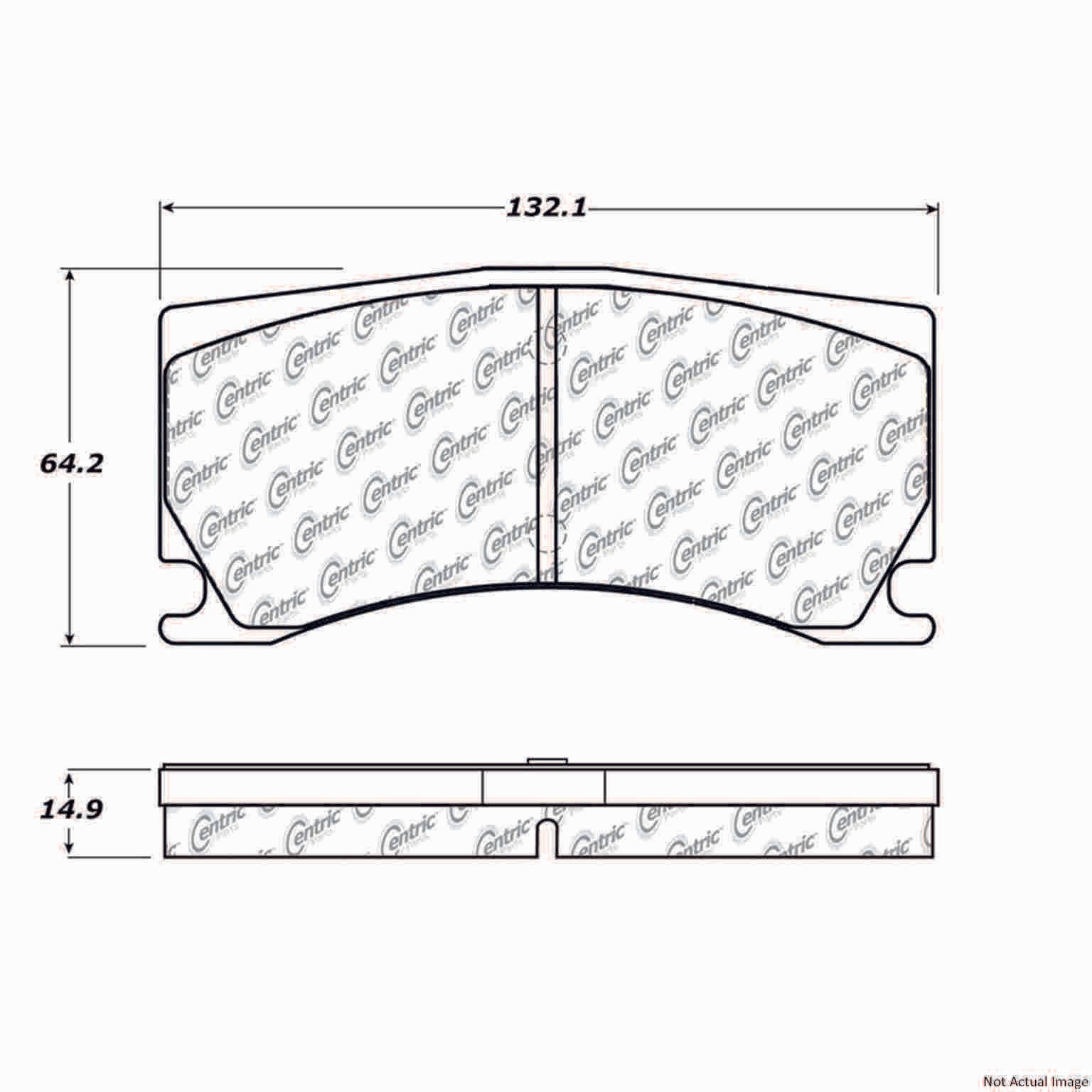 Posi Quiet Semi-Metallic Brake Pads  top view frsport 104.13560