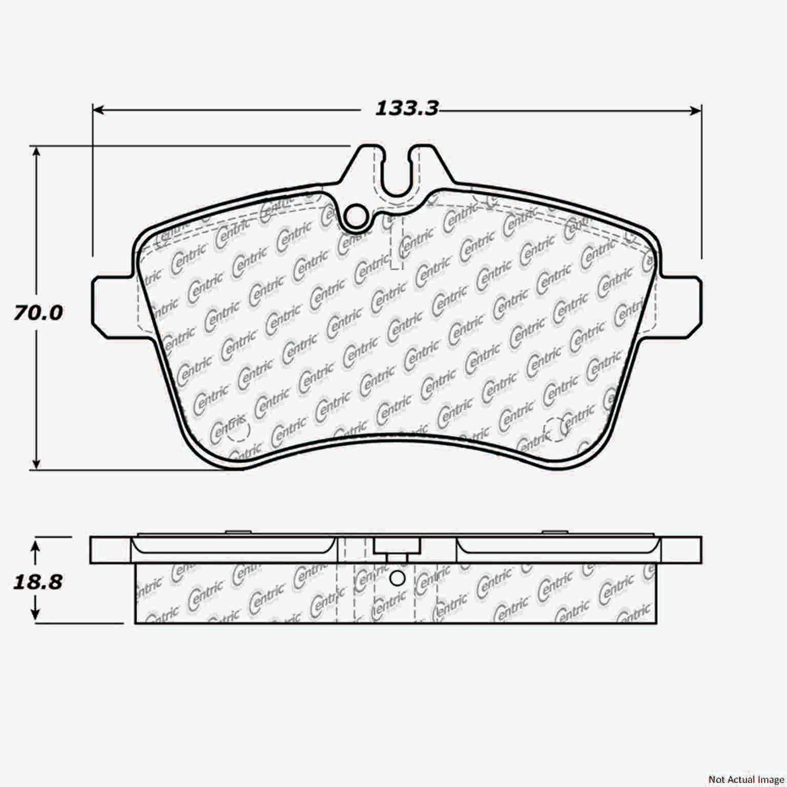 Posi Quiet Semi-Metallic Brake Pads with Hardware  top view frsport 104.13570