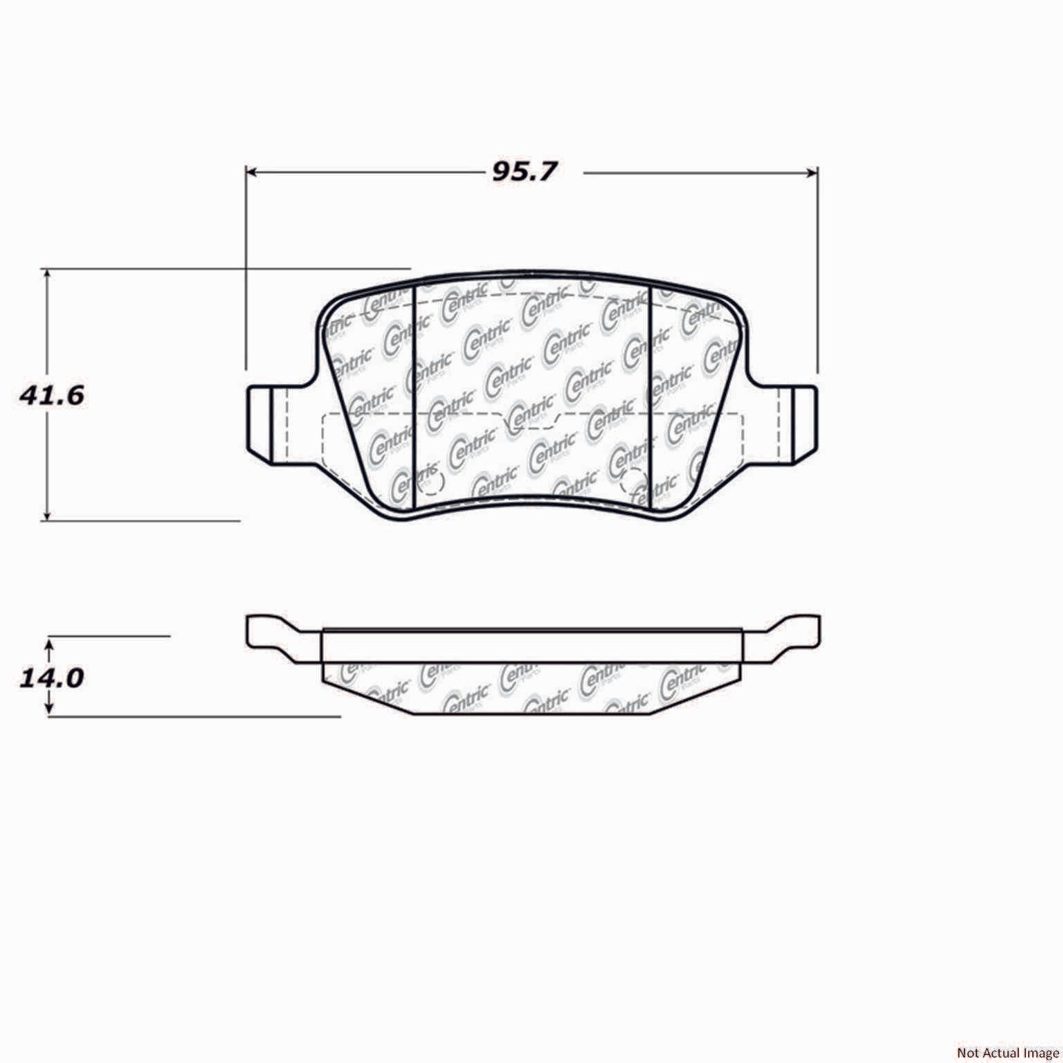 Posi Quiet Semi-Metallic Brake Pads with Hardware  top view frsport 104.13580