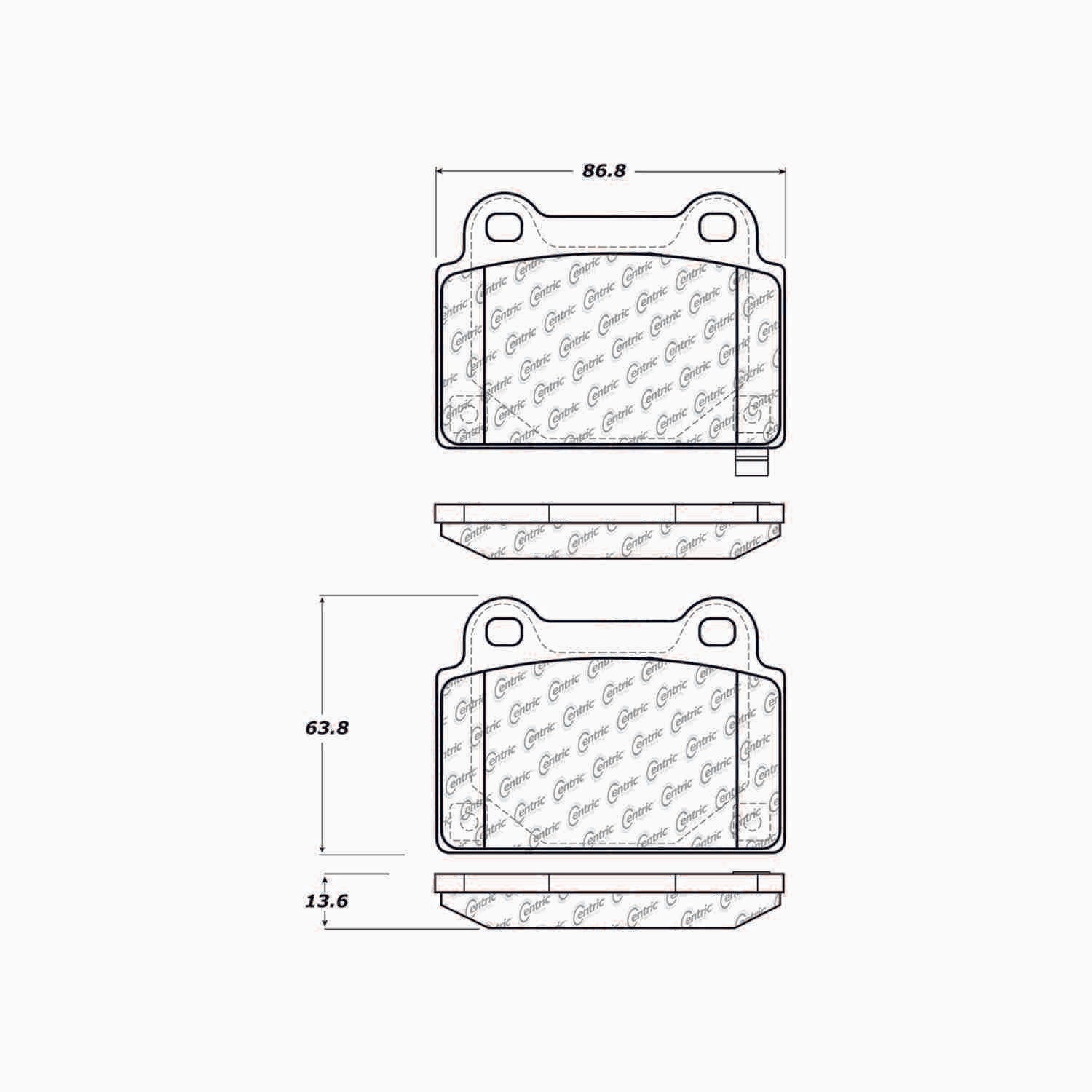 posi quiet semi-metallic brake pads with hardware  frsport 104.13680