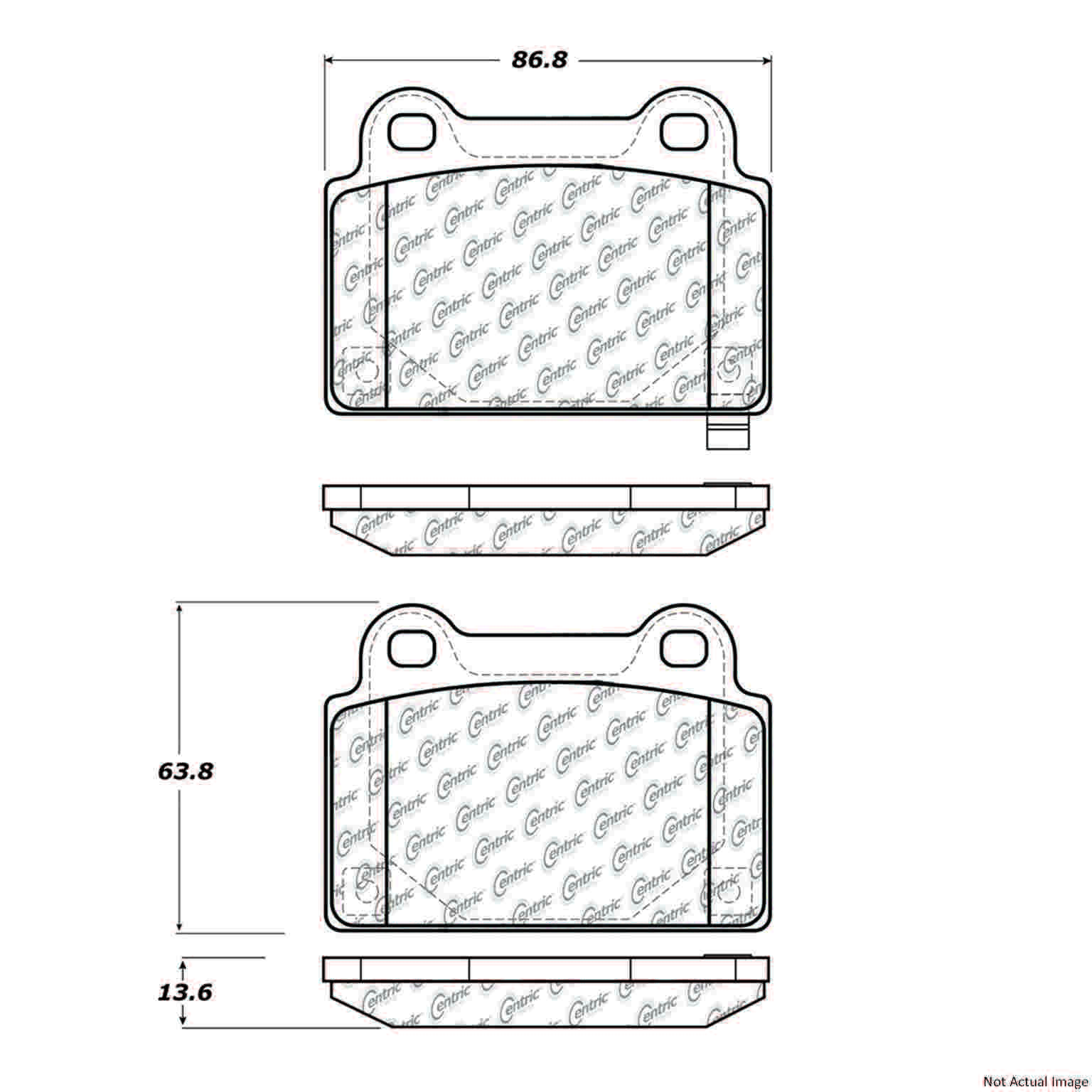 Stoptech PosiQuiet 08 Mitsubishi Lancer/Evo AWD Semi-Metallic Rear Brake Pads 104.13680