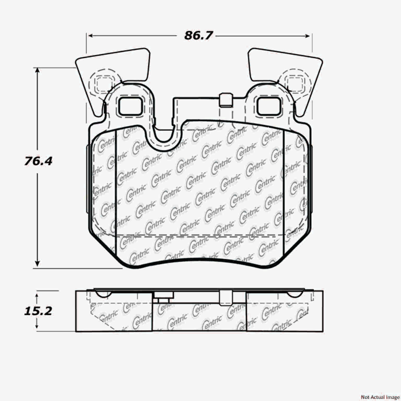 Posi Quiet Semi-Metallic Brake Pads with Hardware  top view frsport 104.13720