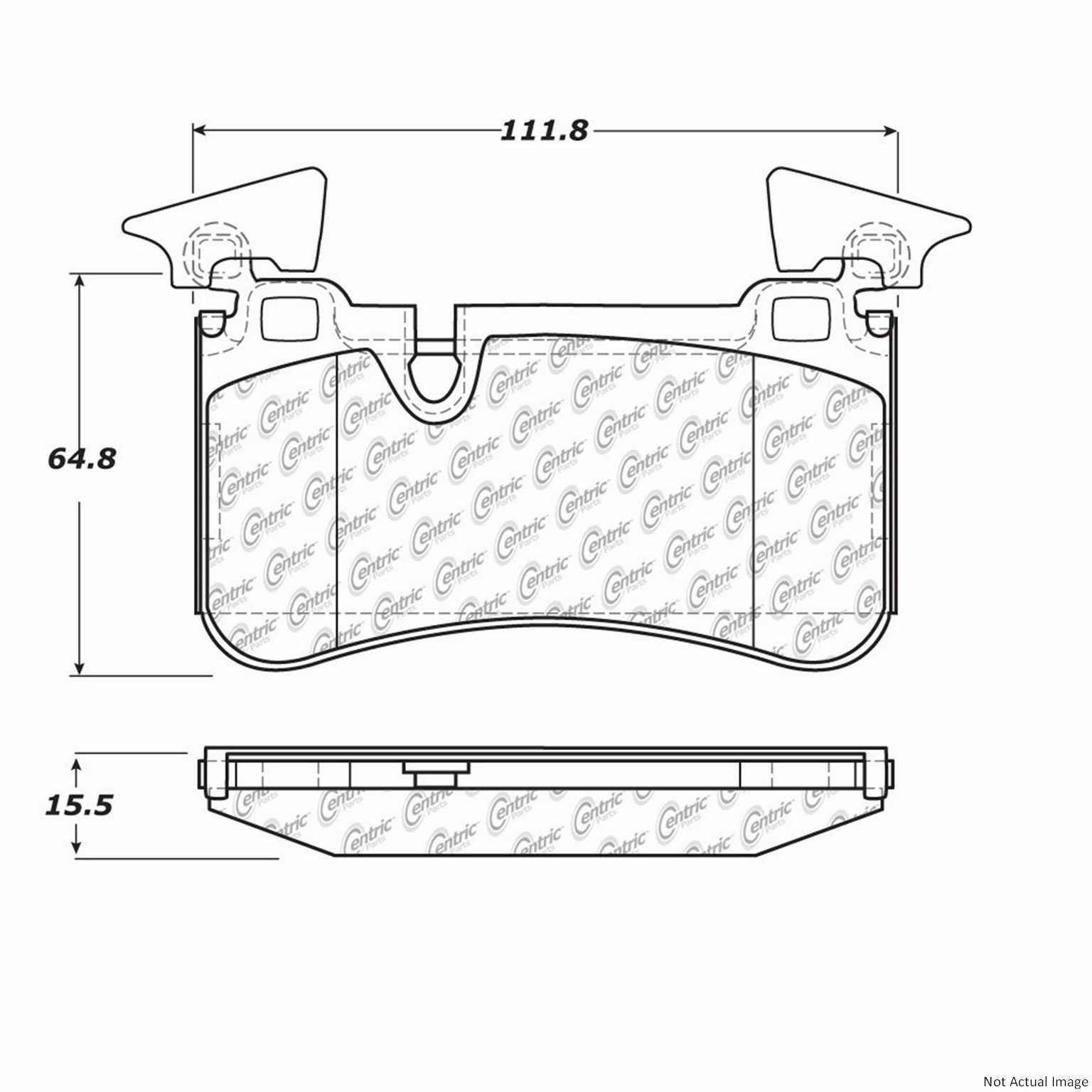 Posi Quiet Semi-Metallic Brake Pads  top view frsport 104.13730