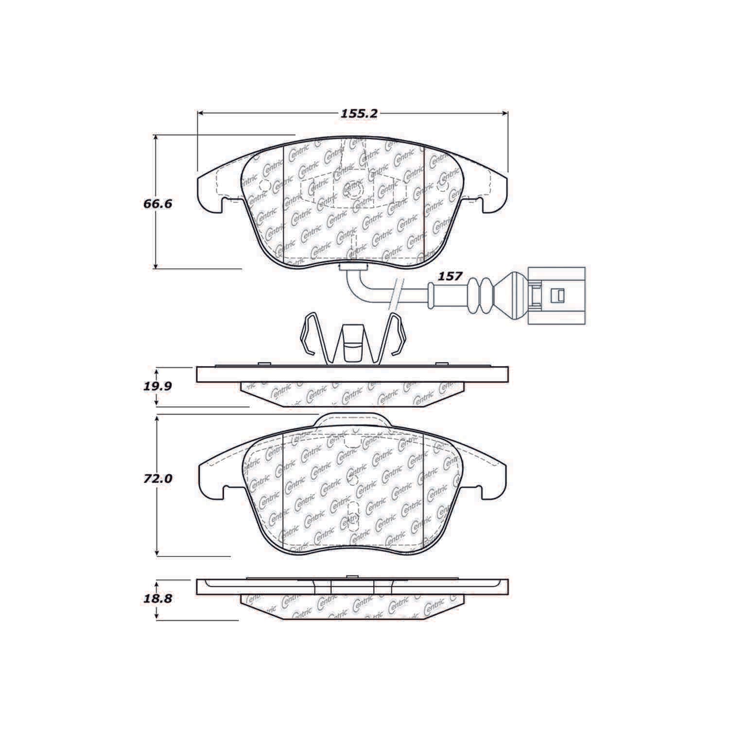 posi quiet semi-metallic brake pads with hardware  frsport 104.13750