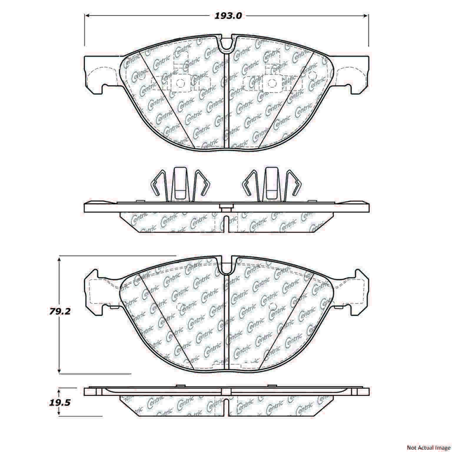 Posi Quiet Semi-Metallic Brake Pads with Hardware  top view frsport 104.13810