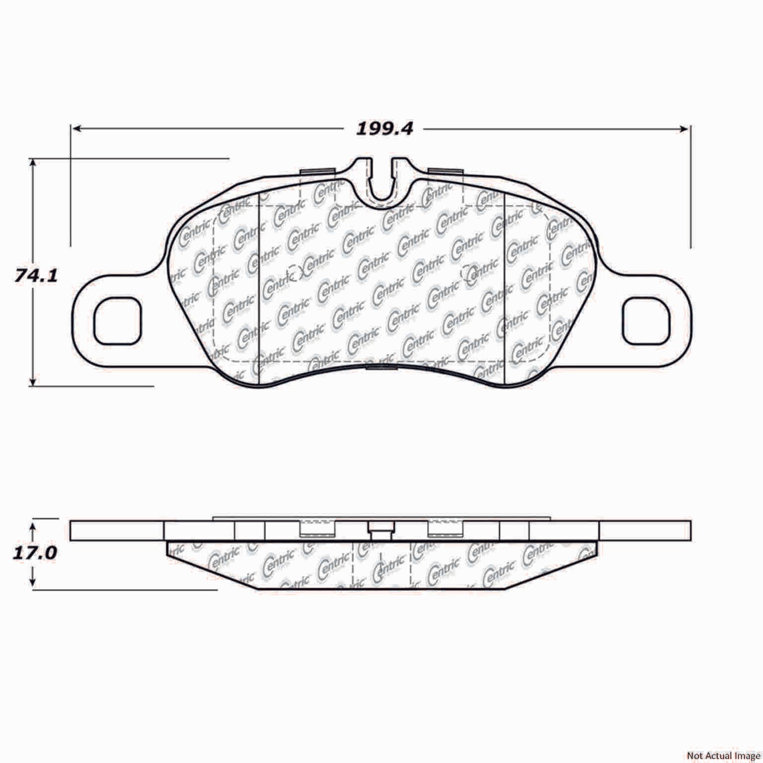 Posi Quiet Semi-Metallic Brake Pads with Hardware  top view frsport 104.13890