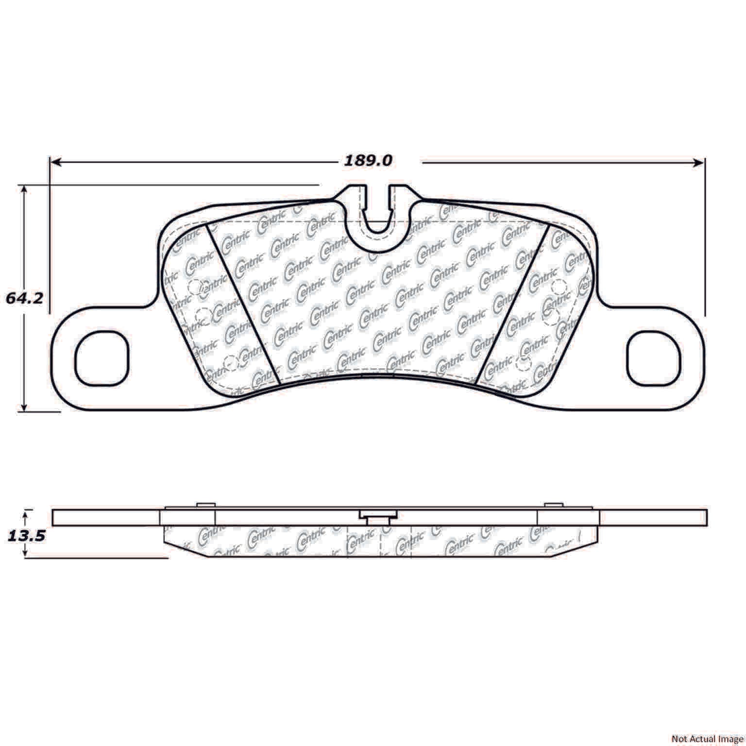 Posi Quiet Semi-Metallic Brake Pads with Hardware  top view frsport 104.13900