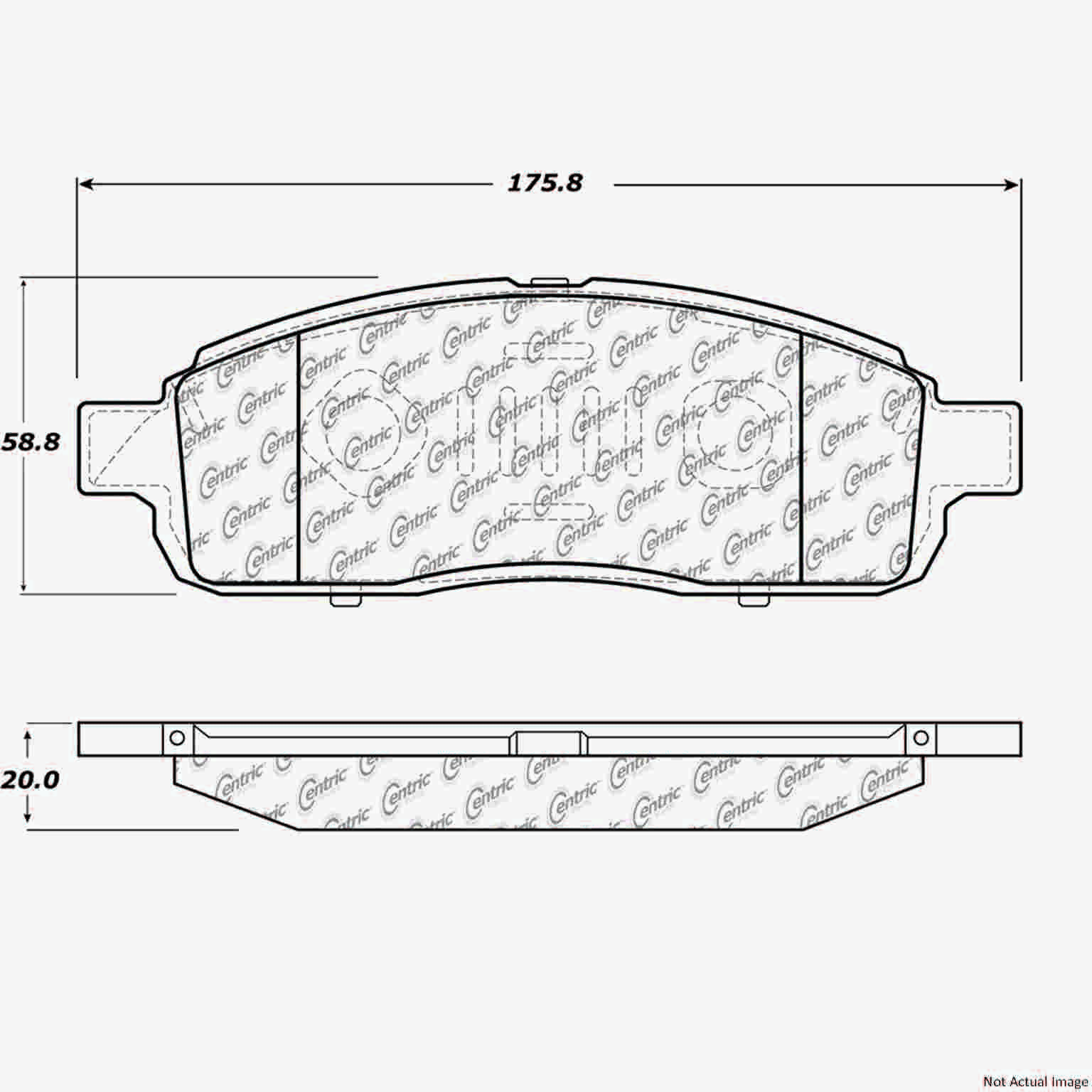 Posi Quiet Semi-Metallic Brake Pads with Hardware  top view frsport 104.13920