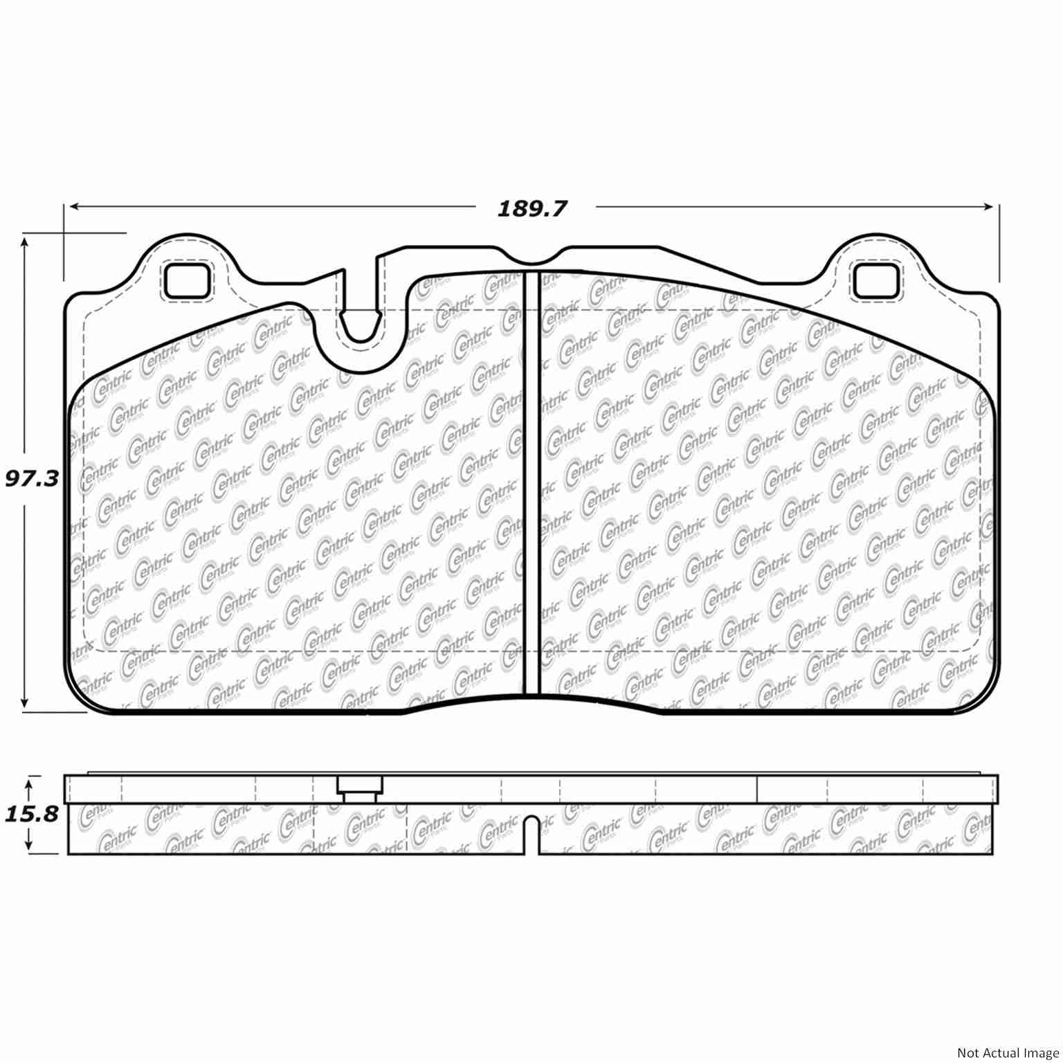 Posi Quiet Semi-Metallic Brake Pads with Hardware  top view frsport 104.13950