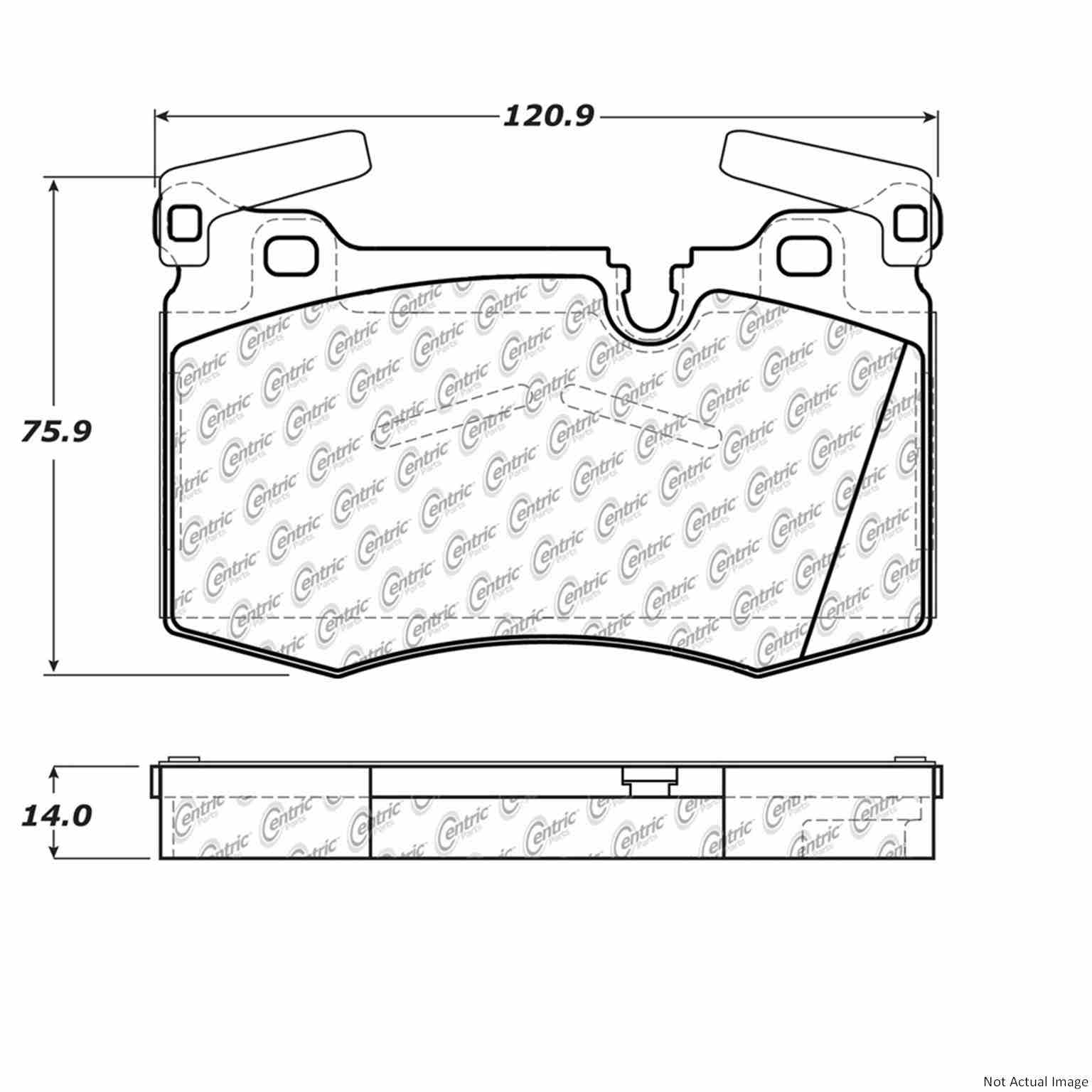 Posi Quiet Semi-Metallic Brake Pads  top view frsport 104.14030