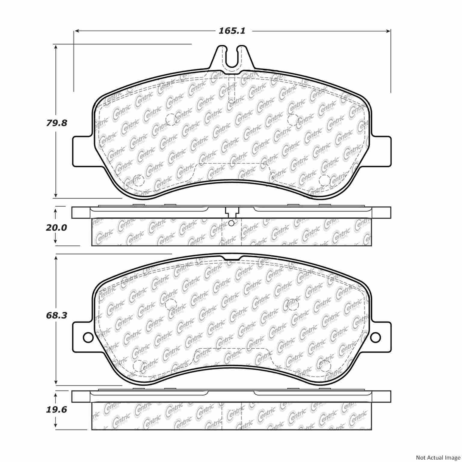 Posi Quiet Semi-Metallic Brake Pads with Hardware  top view frsport 104.14060