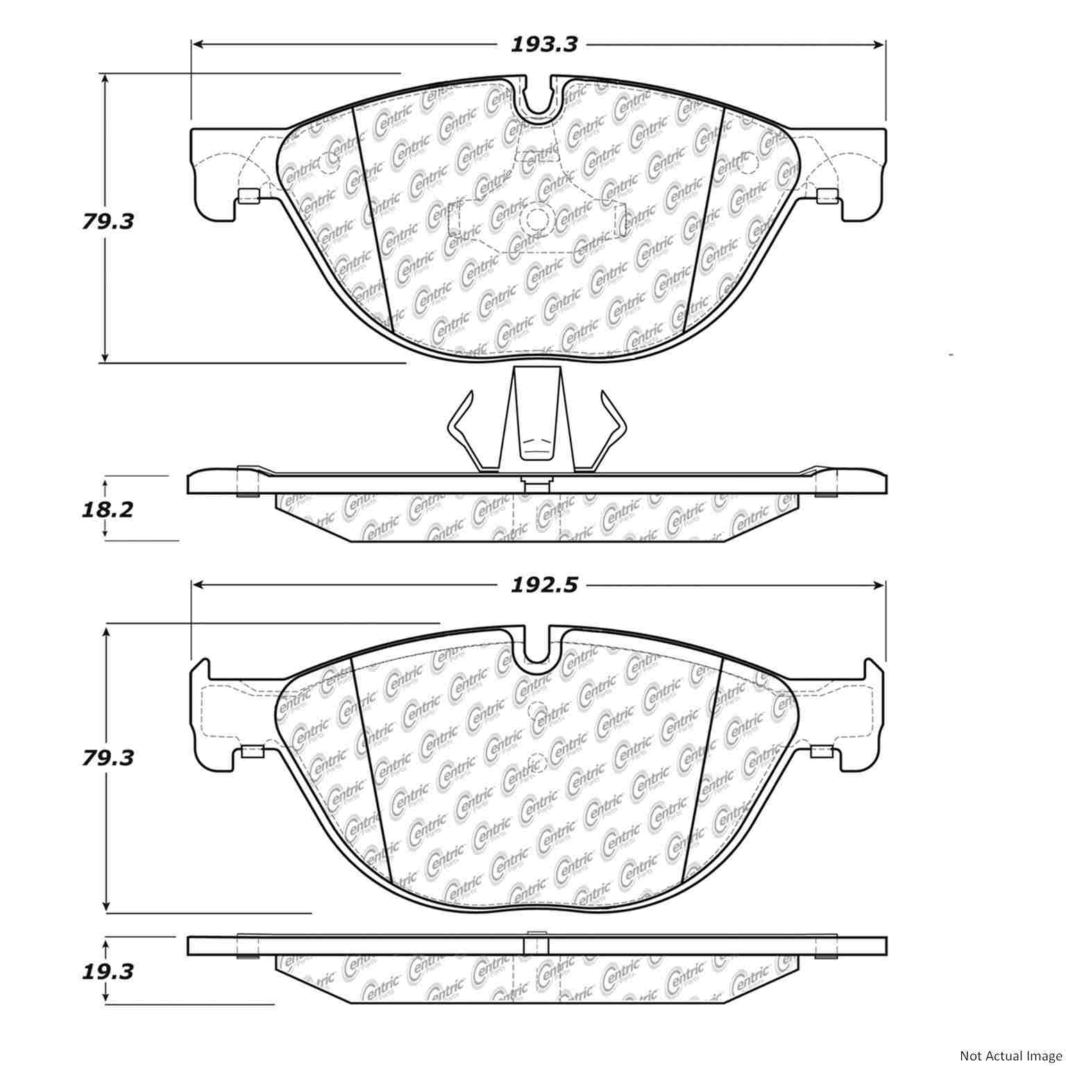 Posi Quiet Semi-Metallic Brake Pads  top view frsport 104.14090