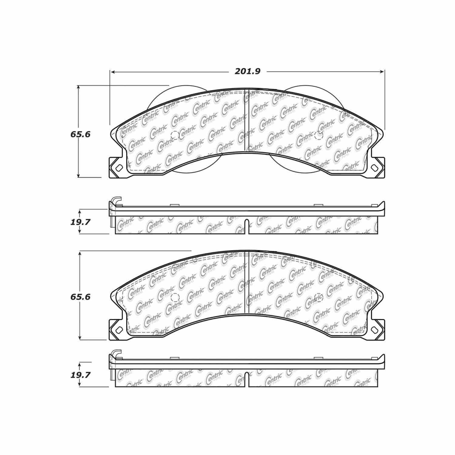 posi quiet semi-metallic brake pads with hardware  frsport 104.14110