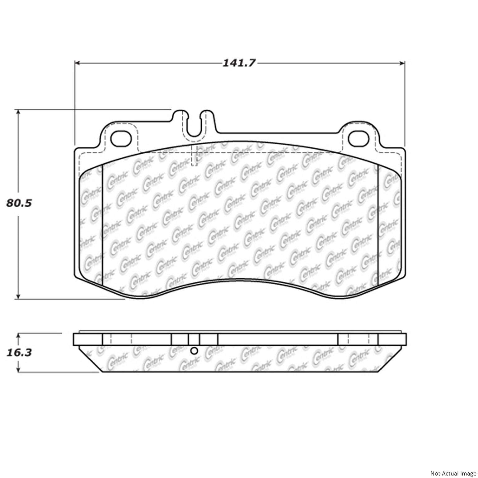 Posi Quiet Semi-Metallic Brake Pads with Hardware  top view frsport 104.14200