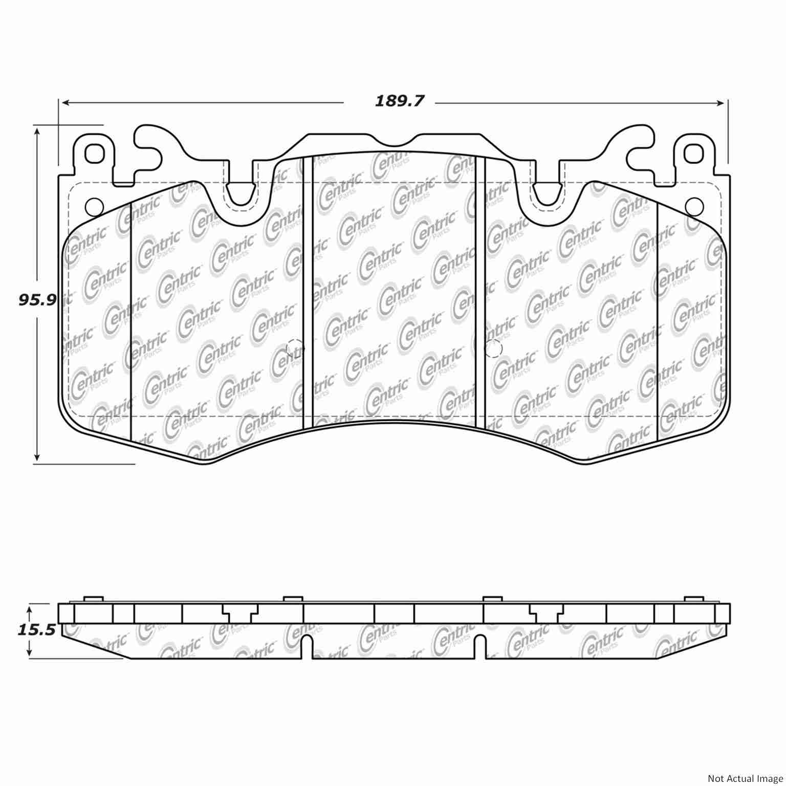 Posi Quiet Semi-Metallic Brake Pads with Hardware  top view frsport 104.14260