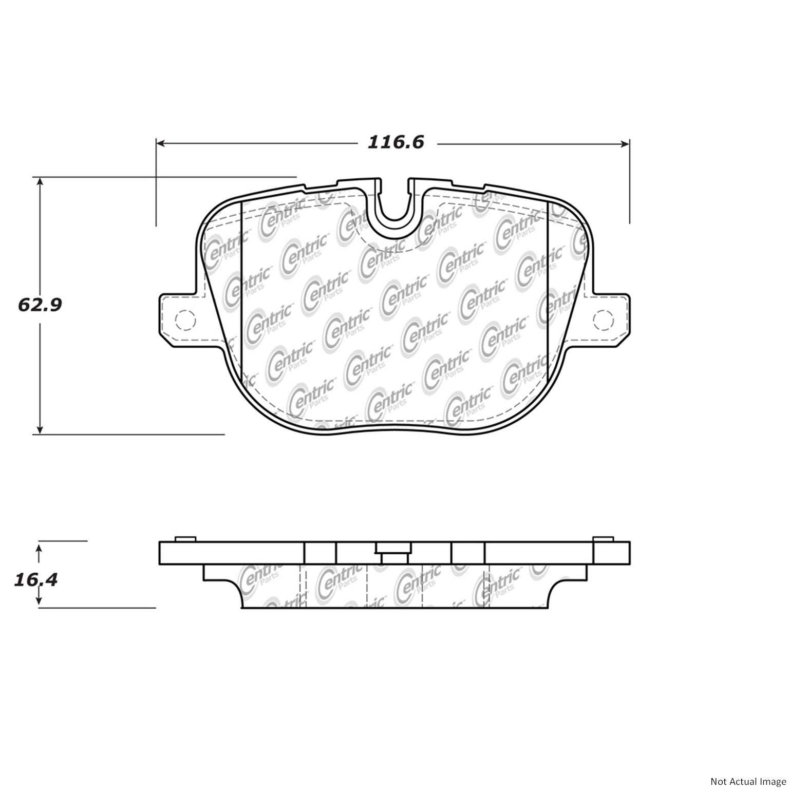 Posi Quiet Semi-Metallic Brake Pads with Hardware  top view frsport 104.14270